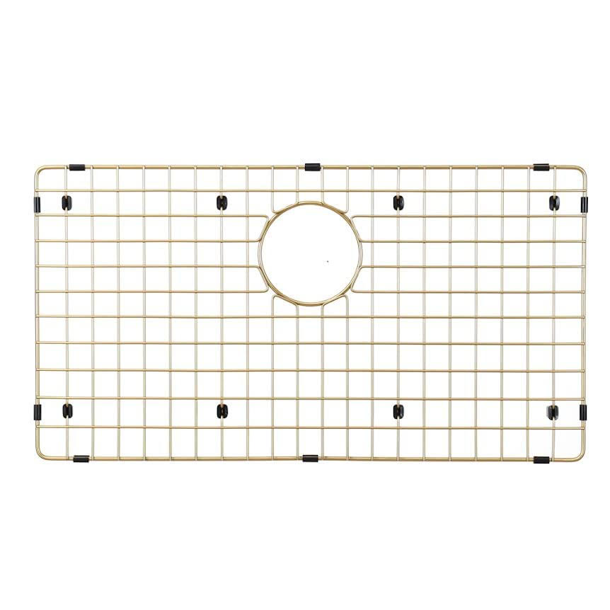 Starstar Sinks Protector Matte Gold 304 Stainless Steel Kitchen Sink Bottom Grid, Rack (30 L x 17 W)