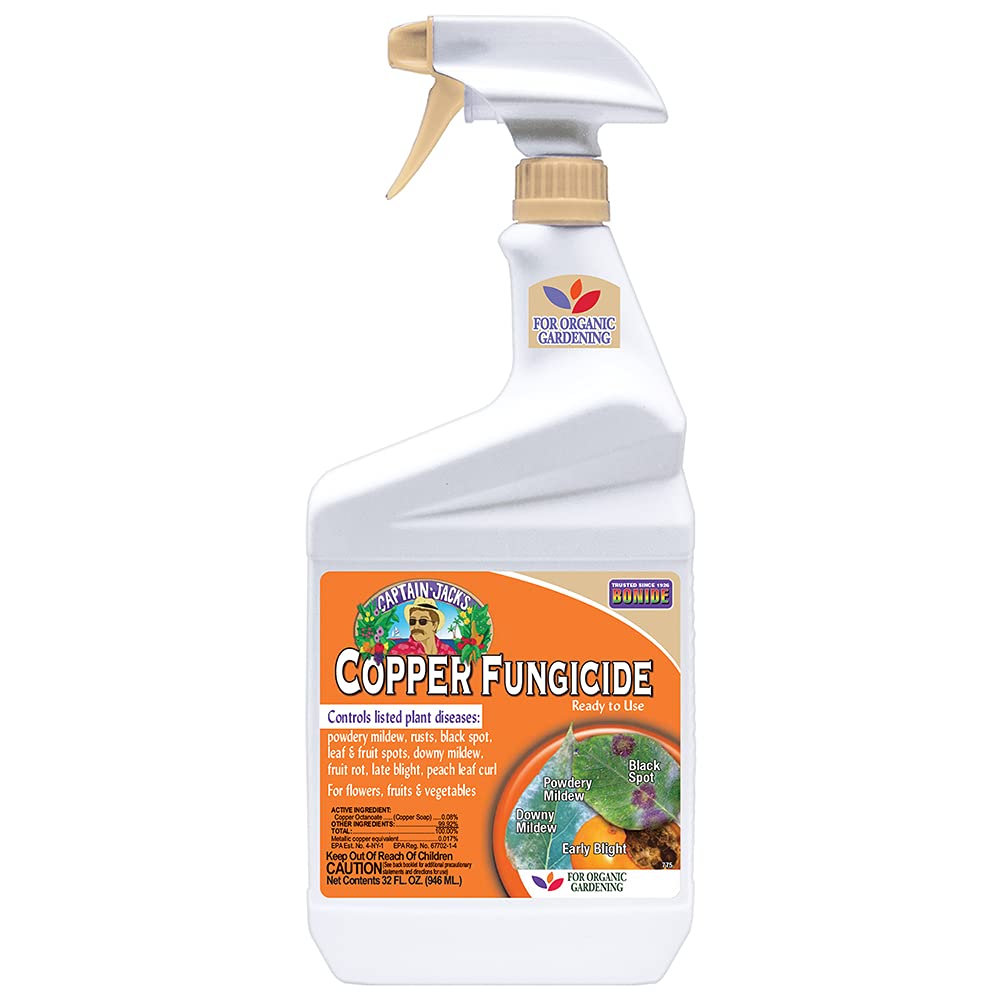 Bonide Captain Jack's Copper Fungicide, 32 oz Ready-to-Use Spray for Organic Gardening, Controls Common Diseases, for Fruit Trees, Vegetables & Ornamentals, 1 lb| For Organic Gardening, Controls Common Plant Diseases
