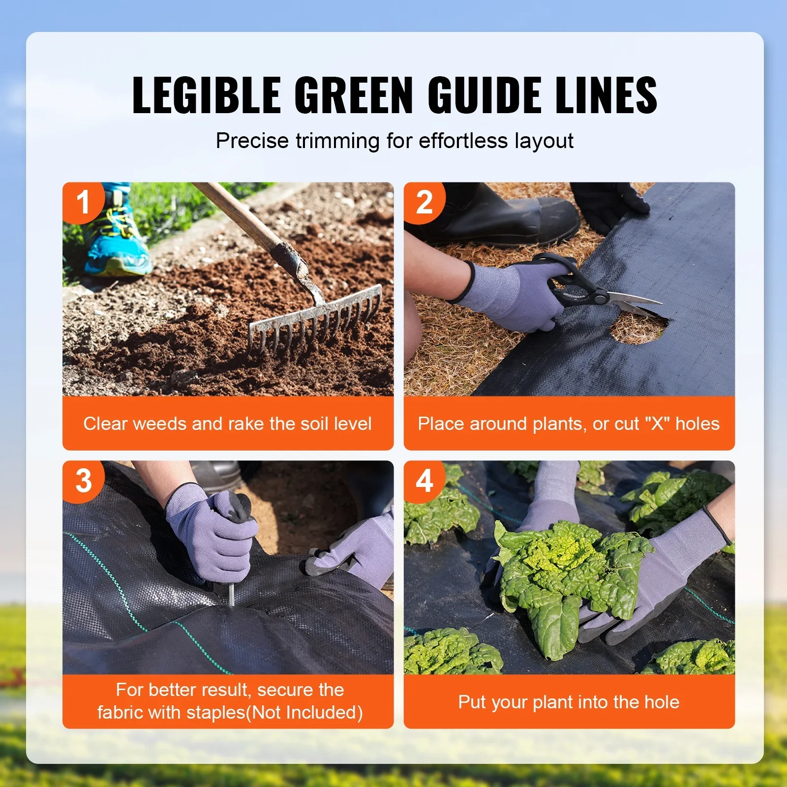 KFFKFF 4x250 FT Weed Barrier Landscape Material, 5 OZ Geotextile Fabric Beneath Gravel, Excellent Permeability for Weed Restriction Mat, Driveway Material, Garden Weed Control Fabric