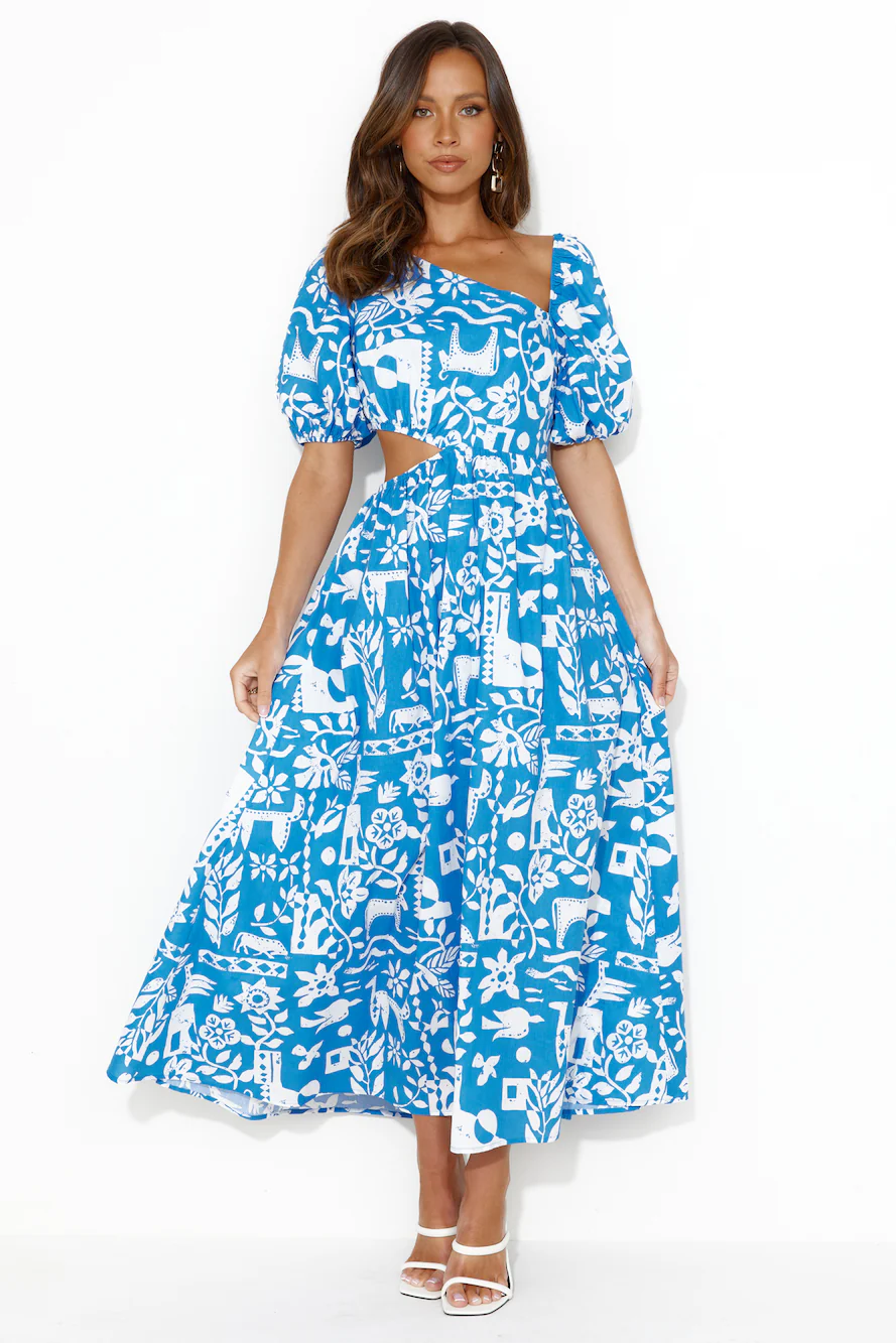 Location Wedding Midi Dress Blue