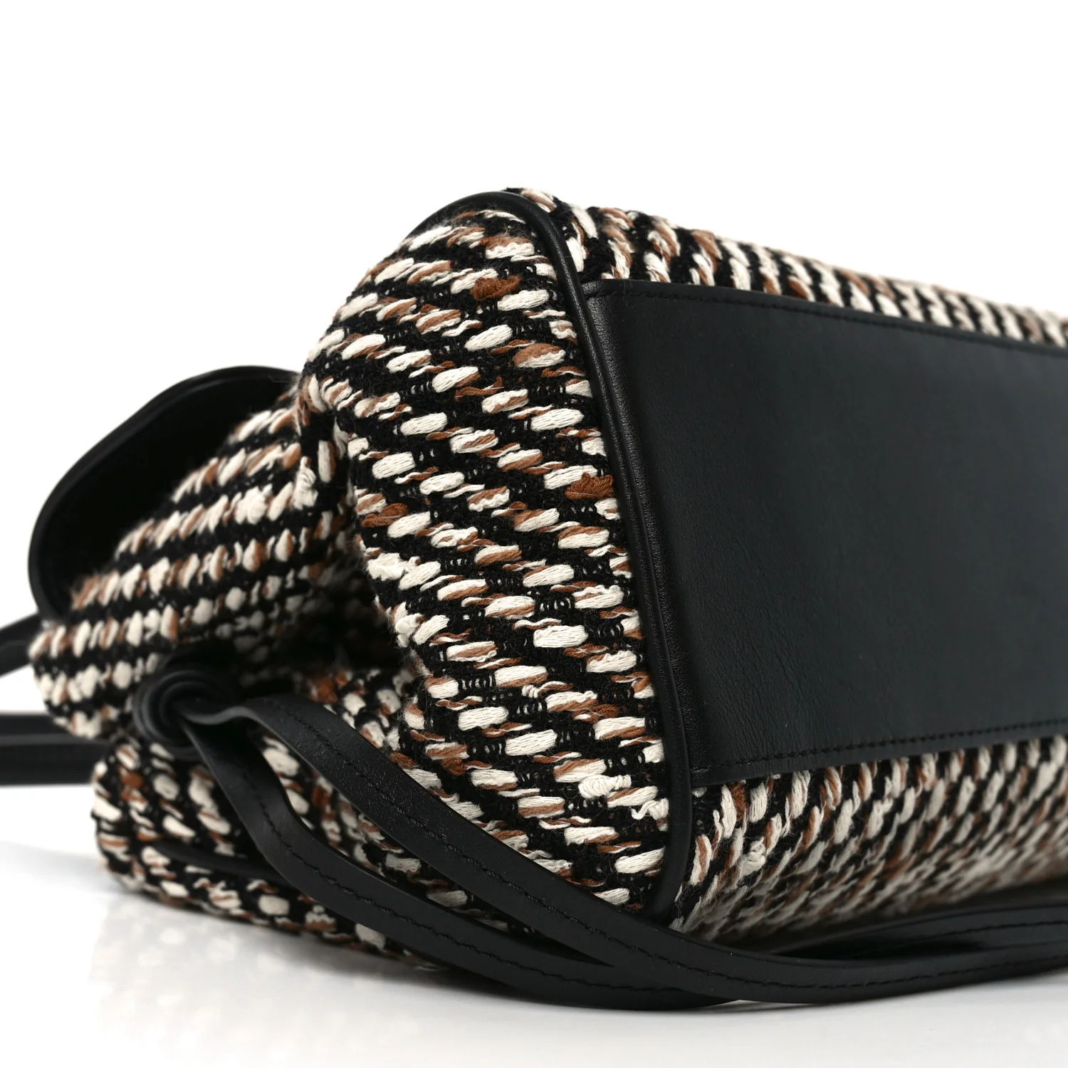 Tweed Calfskin Urban Essentials Small Shopping Bag Black Multicolor