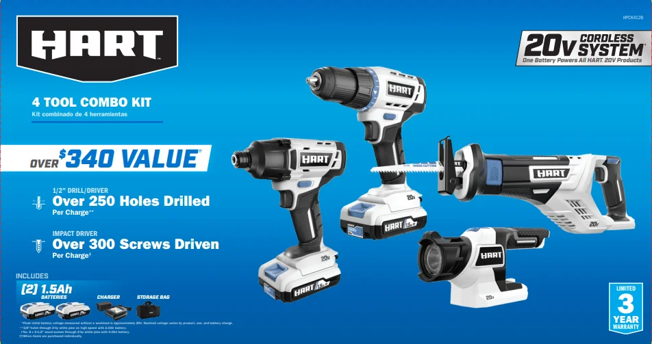 20-Volt Cordless 4 Tool Combo Kit - Image 2
