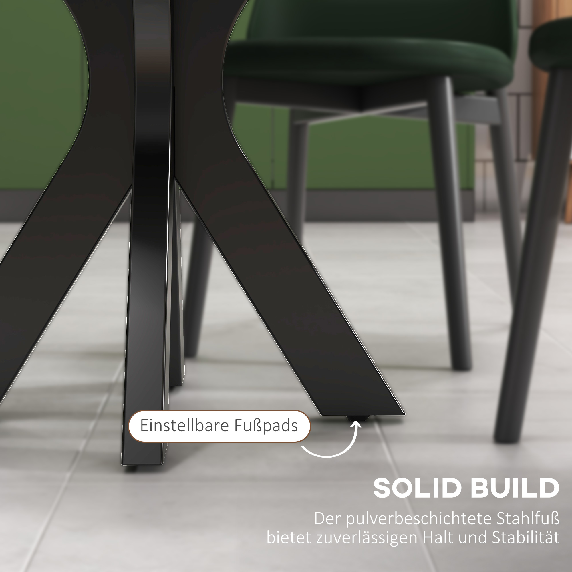 HOMCOM Ronde Eettafel Keukentafel, Modern Ontwerp, 78 cm x 78 cm x 75 cm, Zwart