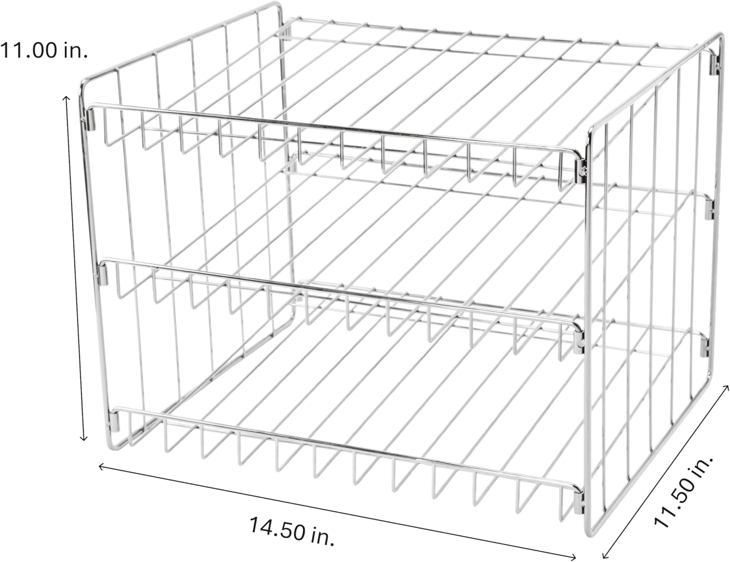 Kitchen Details 3 Tier Can Organizer| Chrome Steel Canned Food Storage Rack| Holds 36 Cans| Space-Saving Pantry & Cabinet Storage Solution| Easy Access to Canned Goods| Freestanding Design