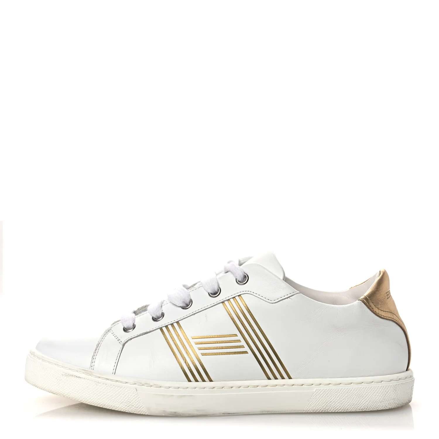 Metallic Calfskin Womens Advantage Sneakers 39.5 White Dore