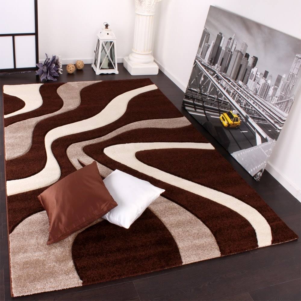 Paco Home Designer Area Rug with Contour Cut and Modern Wave Pattern - 2' x 3'7