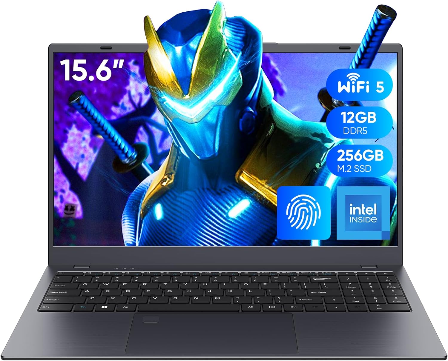 Coolby 15.6inch Laptop  12GB RAM/256GB SSD  1920x1080 IPS Display  Intel N95(Beats N5095) Quad Core Laptop Computer  Support Fingerprint  WiFi 5  BT