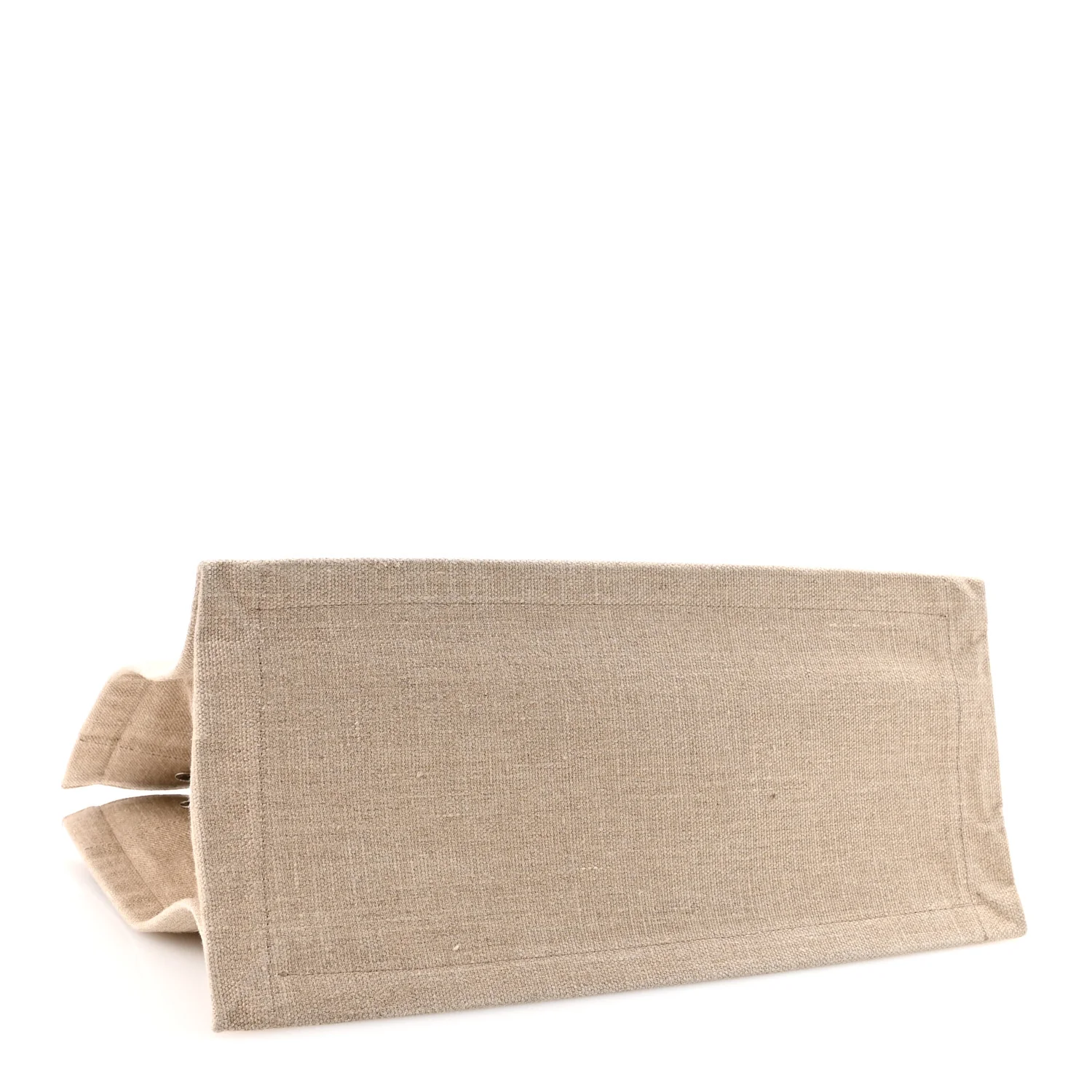 Linen Calfskin Small Rive Gauche Tote Greggio Natural