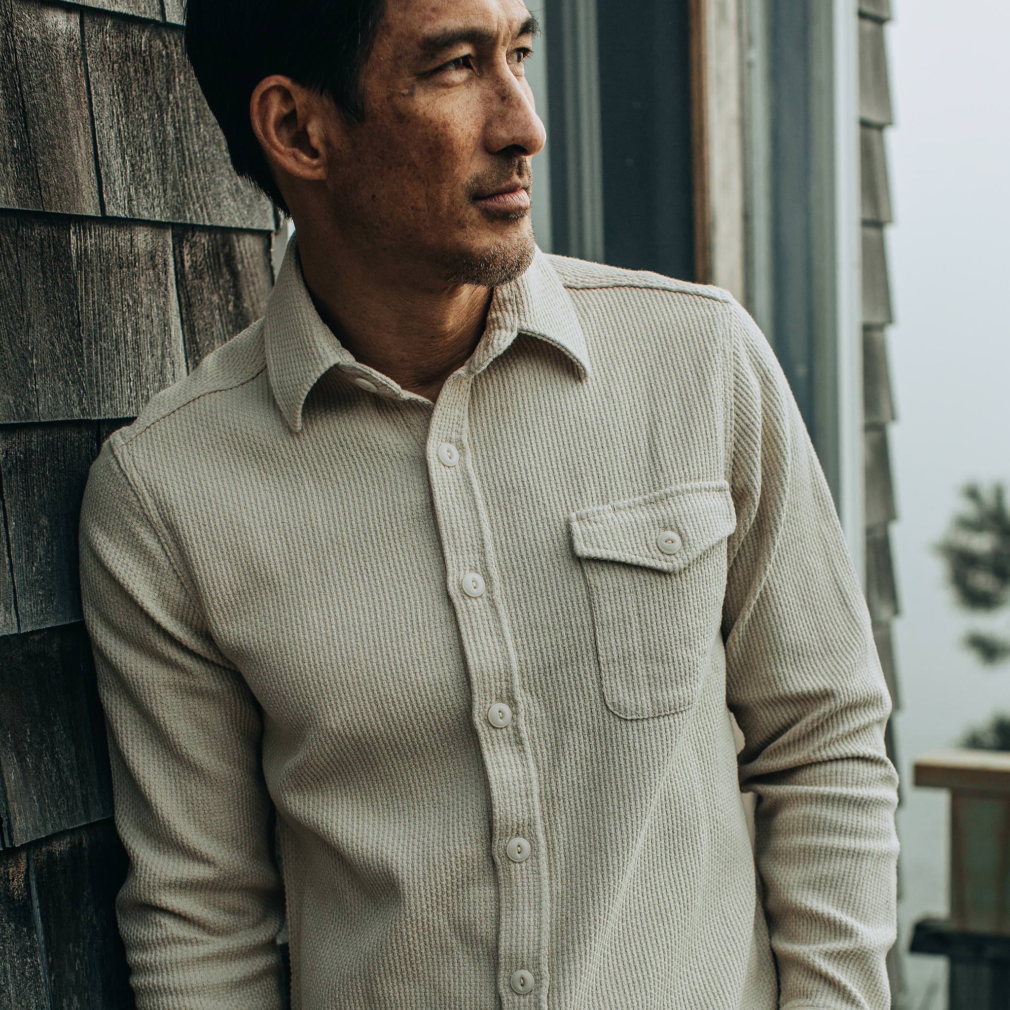 Chemise Cash en sashiko naturel