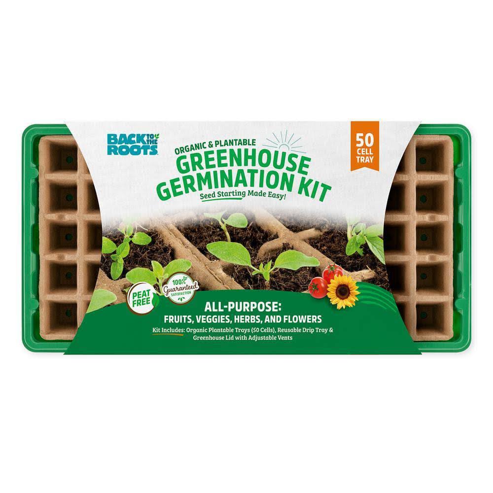 Back to The Roots 50 Cell Organic & Plantable Greenhouse Germination Kit All Purpose