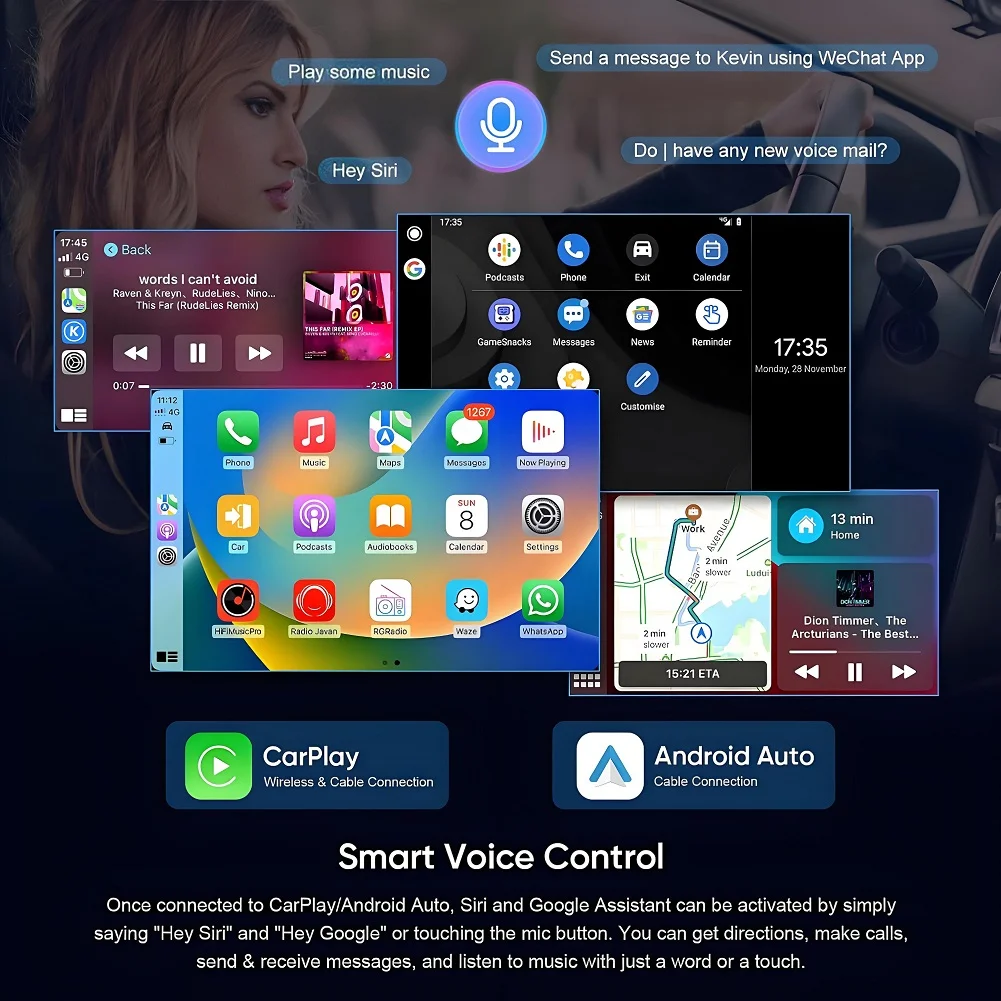 2+32G Car Stereo Radio for Jeep Compass 2017-2019, Support Wireless Carplay Android Auto 9" Touch Screen Android 13 Bluetooth GPS Navigation Car Player Radio(2+32GB) - Image 9