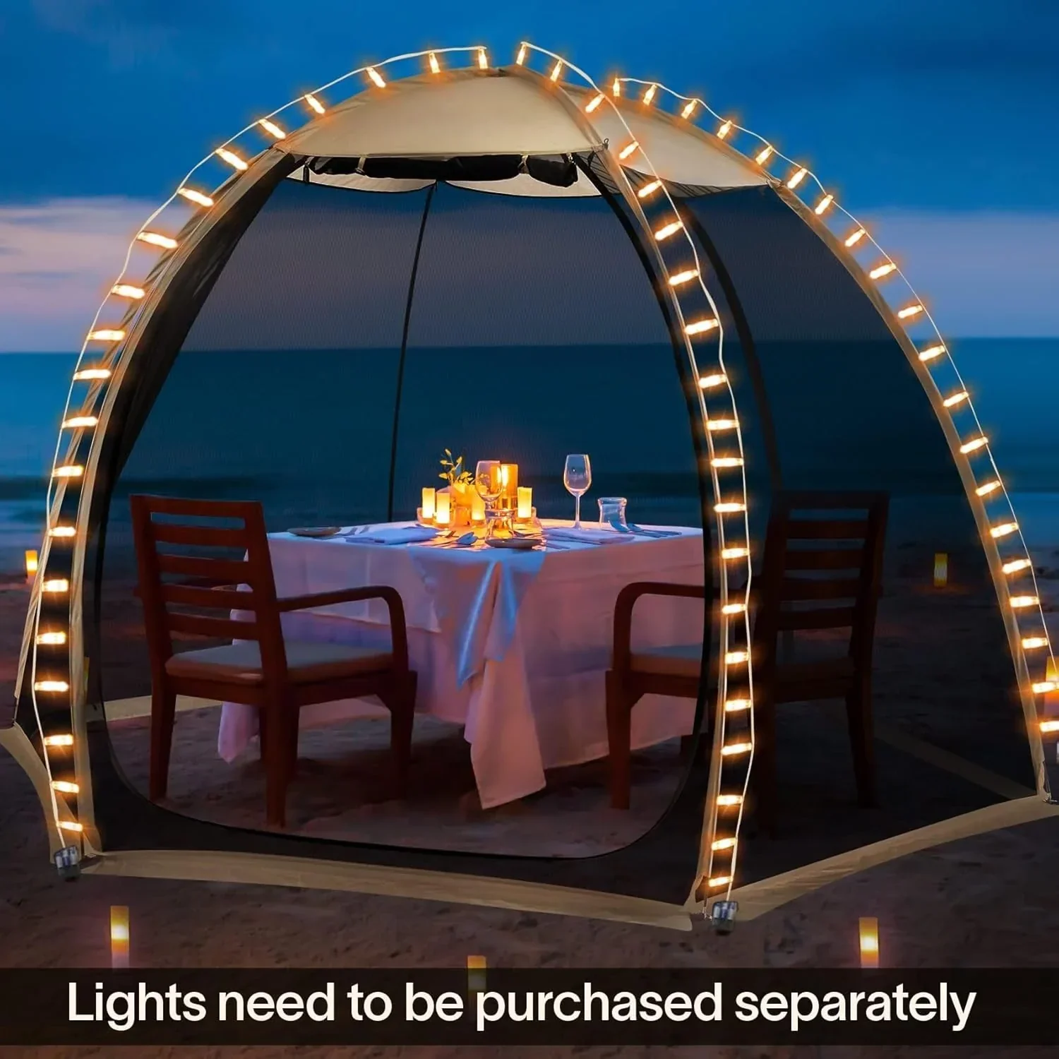 Gazebo moustiquaire pouvant accueillir 6, 10 ou 15 personnes. Tente de style igloo avec moustiquaire latérale. Idéal