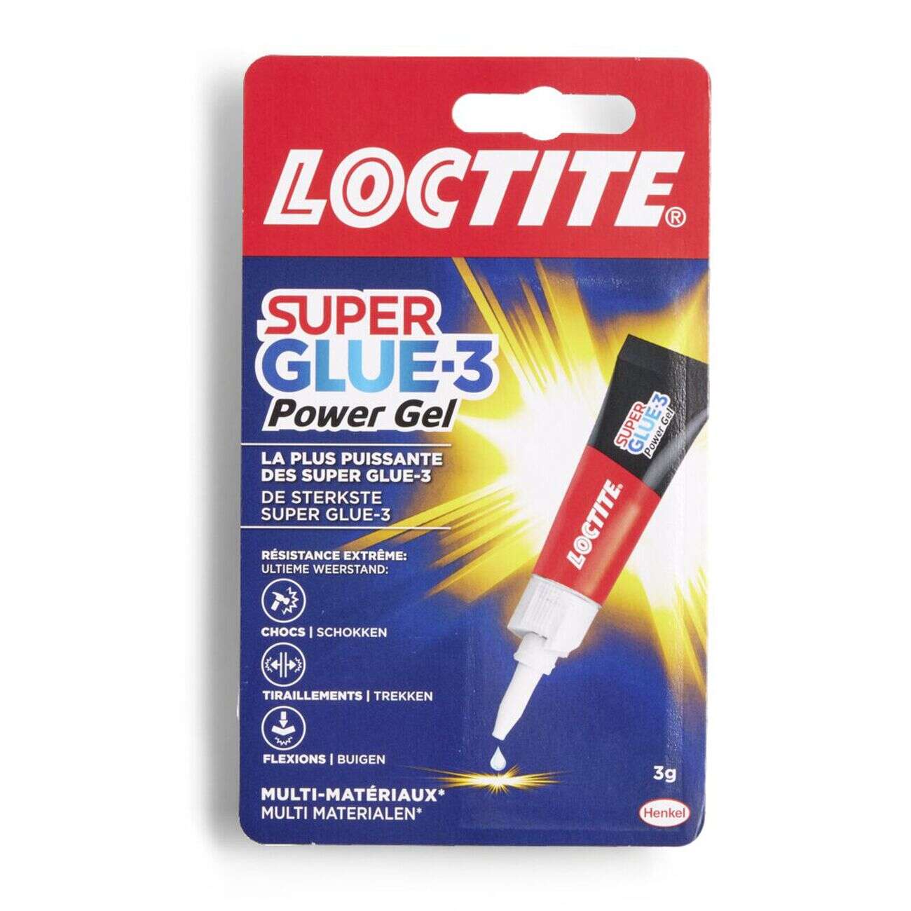 Colle instantanée Superglue 3 Power Gel Loctite - Tube de 3g