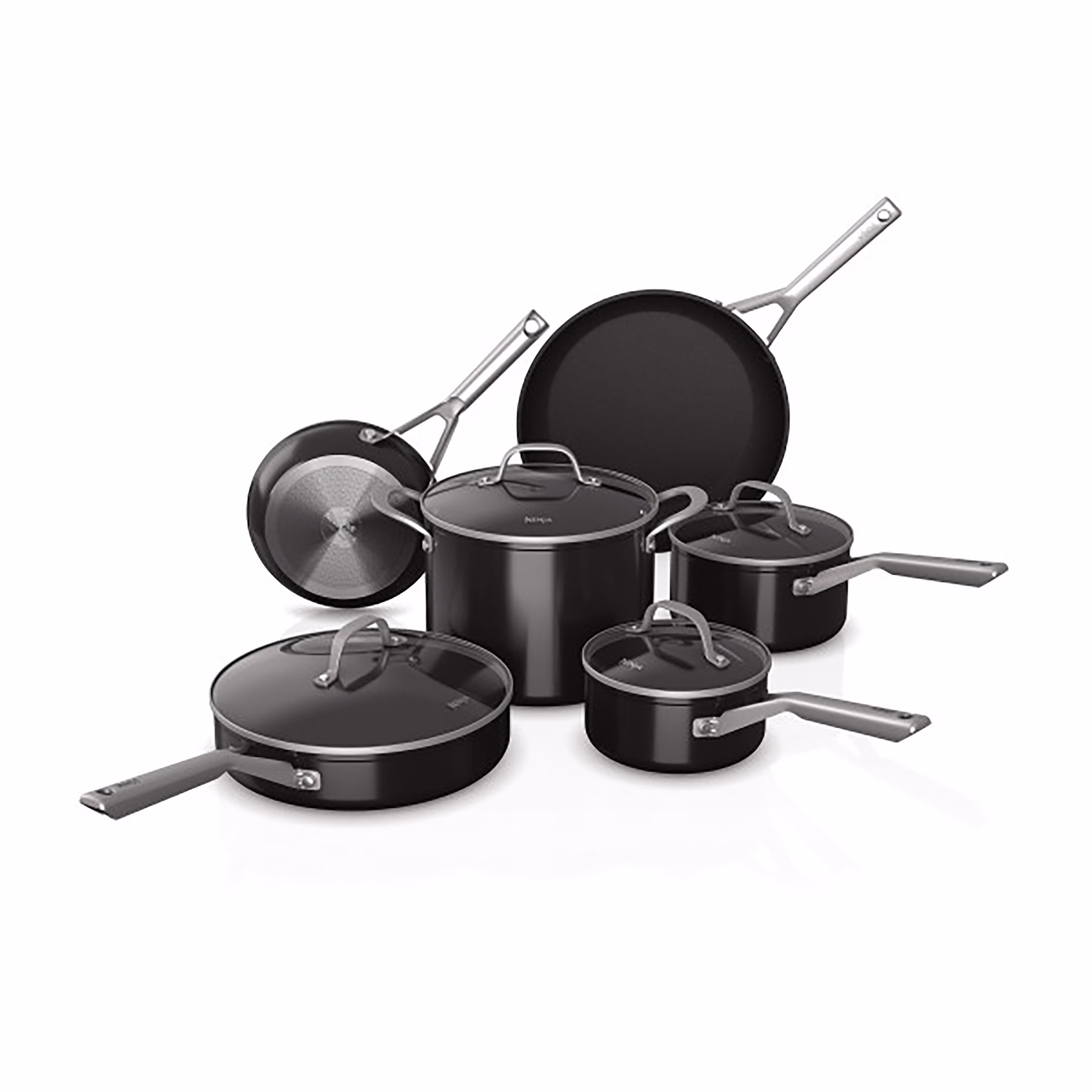 Ninja C19000 Foodi Neverstick 10 - Piece Cookware Set, Black