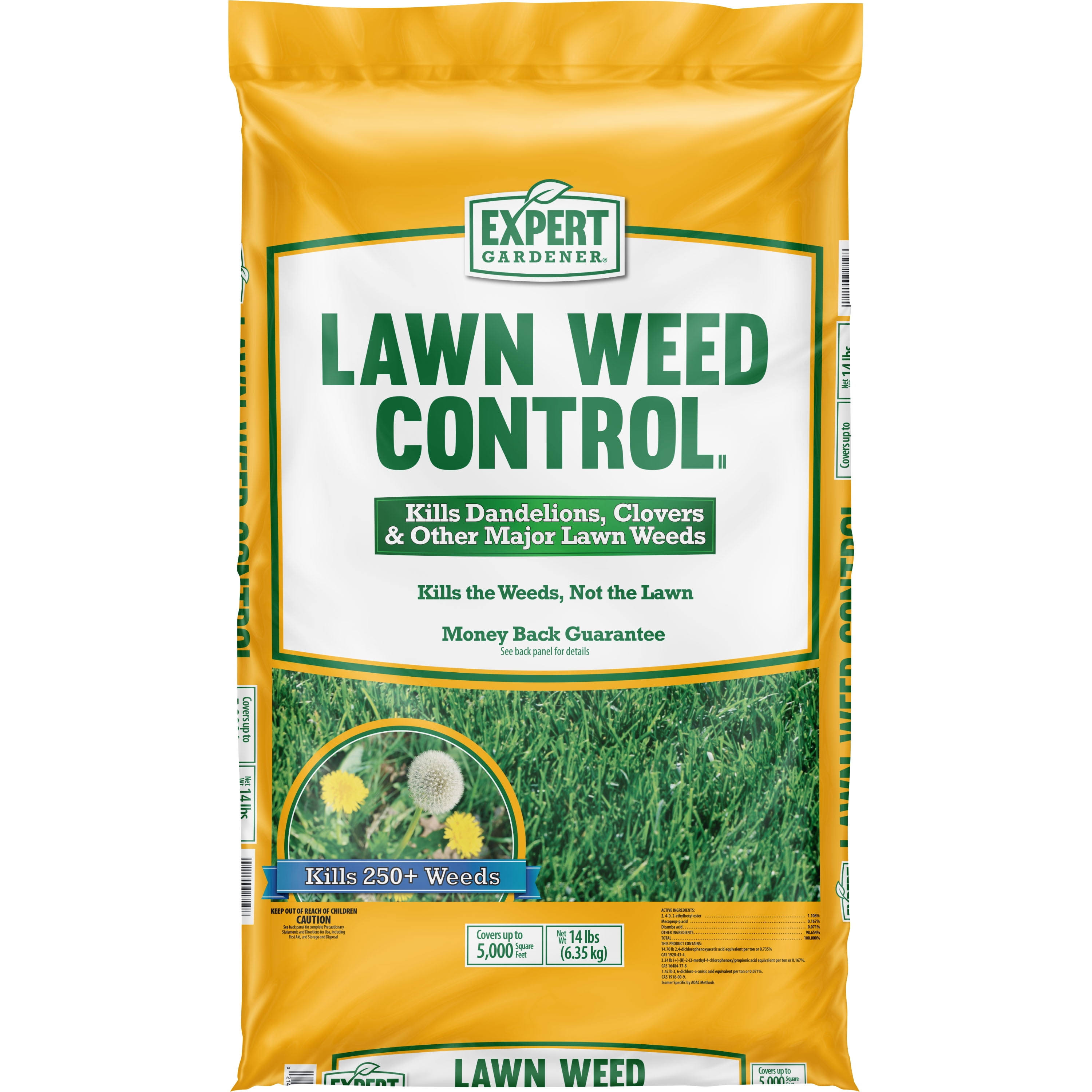 Expert Gardener Lawn Weed Control 14 Pounds, Covers 5,000 Square Feet