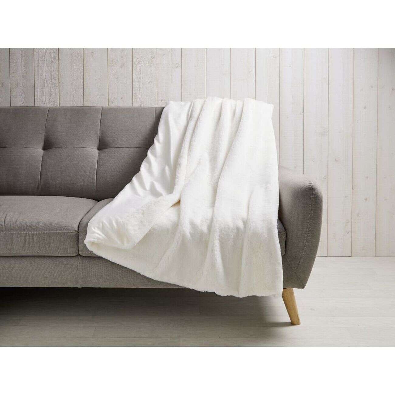 Plaid fausse fourrure - marron ou blanc