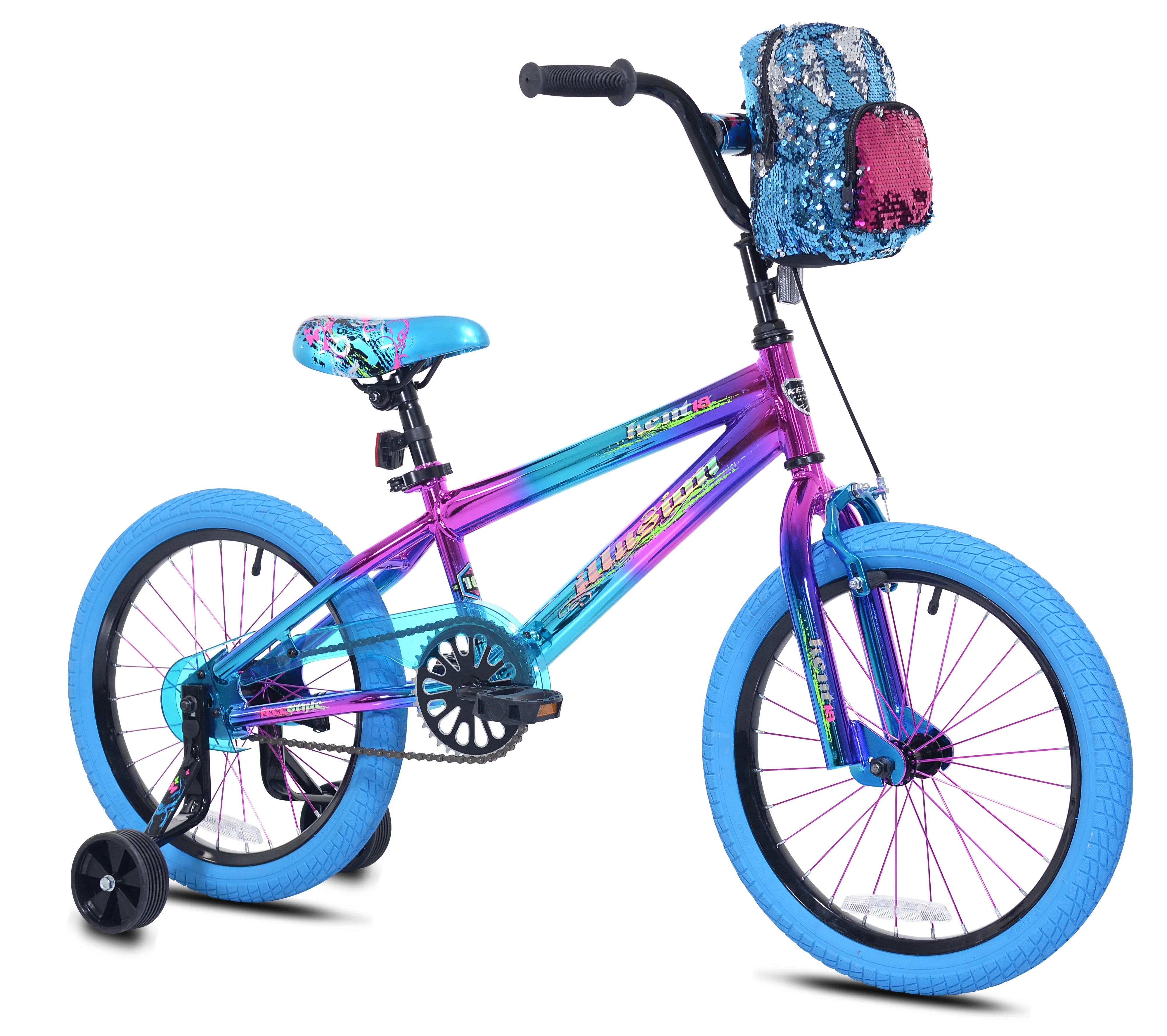 18" Illusion Child Bicycle, 18" Wheels, Child Ages 6-12 Years, Blue/Purple - Image 2