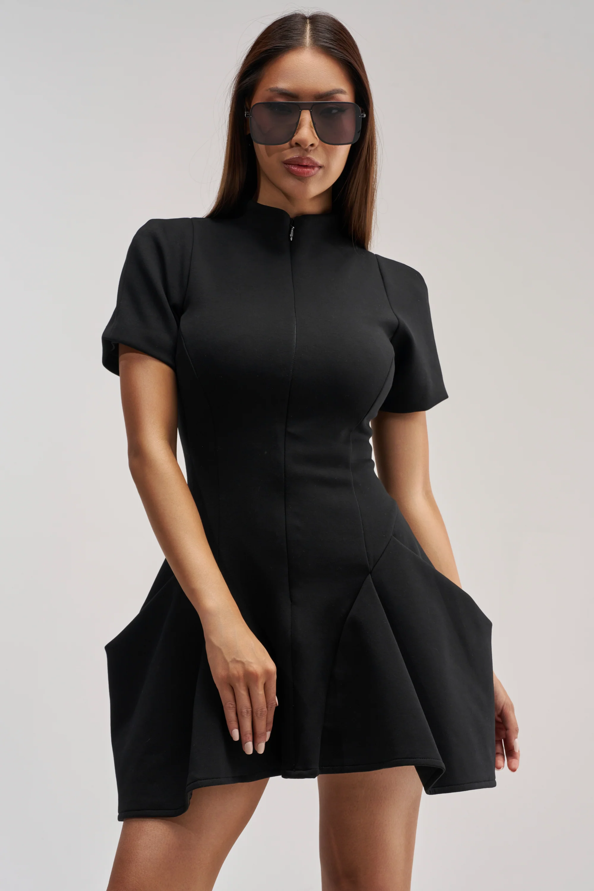 THAT WAS INTENTIONAL STRUCTURED MINI DRESS IN BLACK - Akira Store