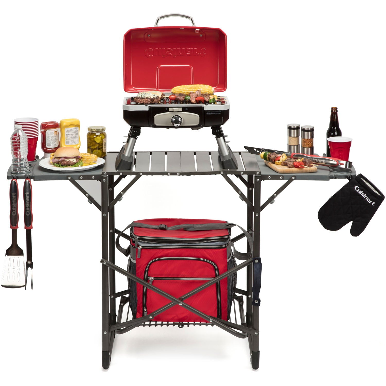 Aluminum Grill Stand with Adjustable Shelf
