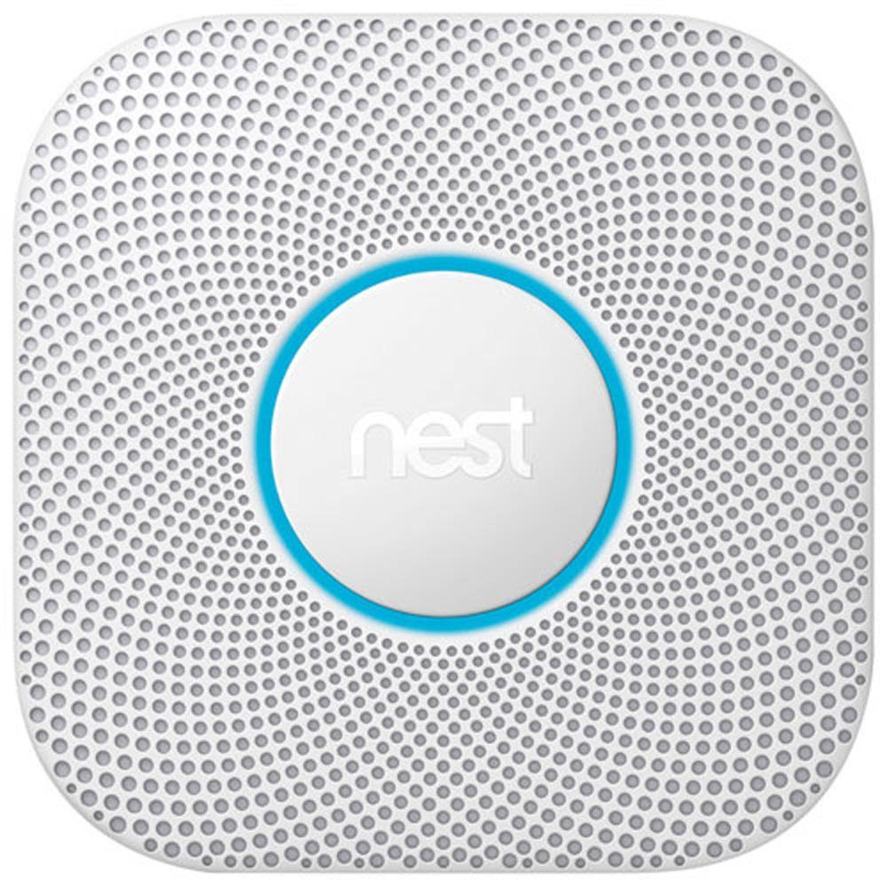 Détecteur de fumée et de monoxyde de carbone filaire Google Nest Protect 2e génération avec alertes vocales et notifications téléphoniques