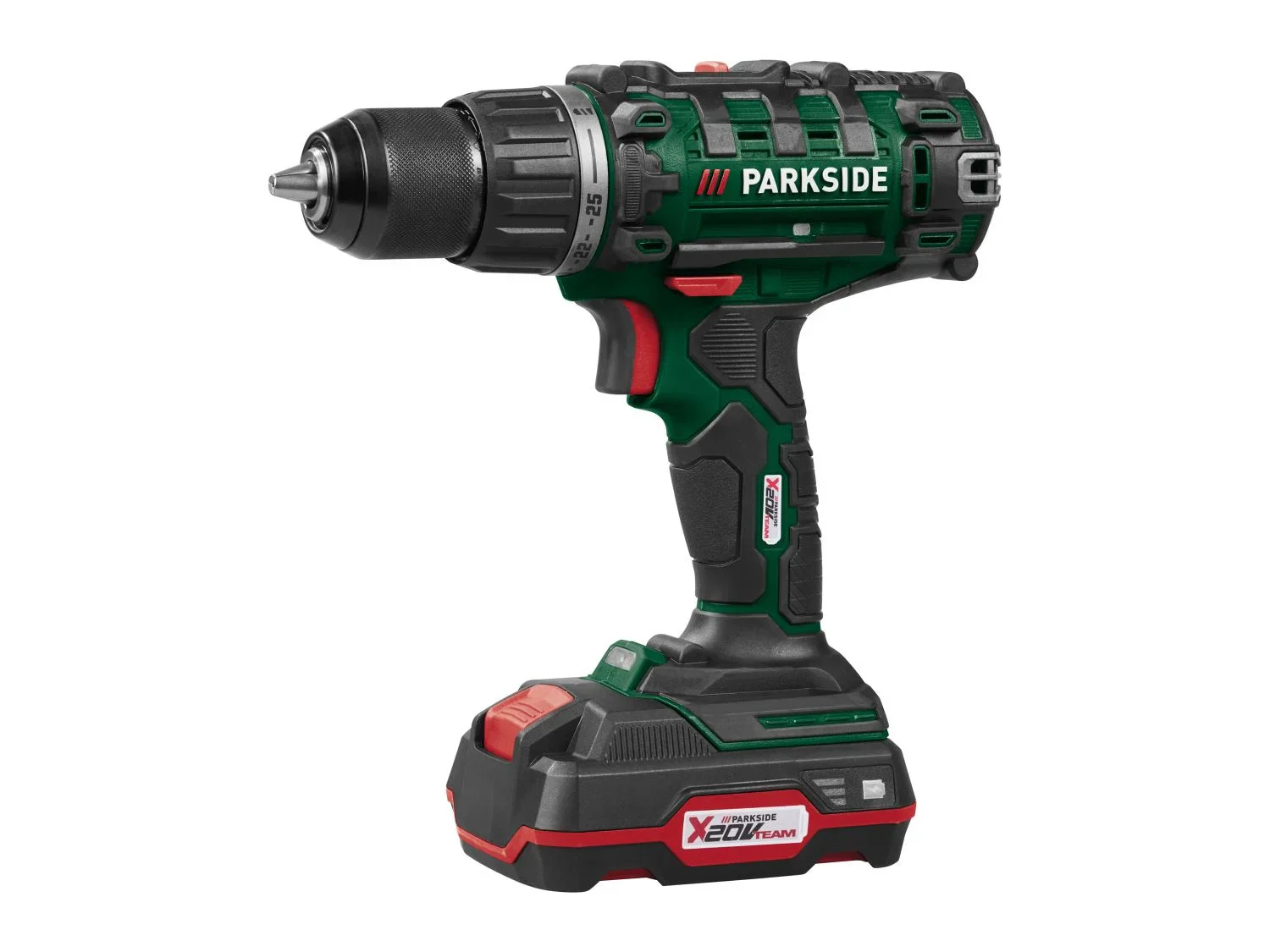 PARKSIDE Set perceuse-visseuse sans fil et accessoires + 2 Batteries + Chargeur, 20 V