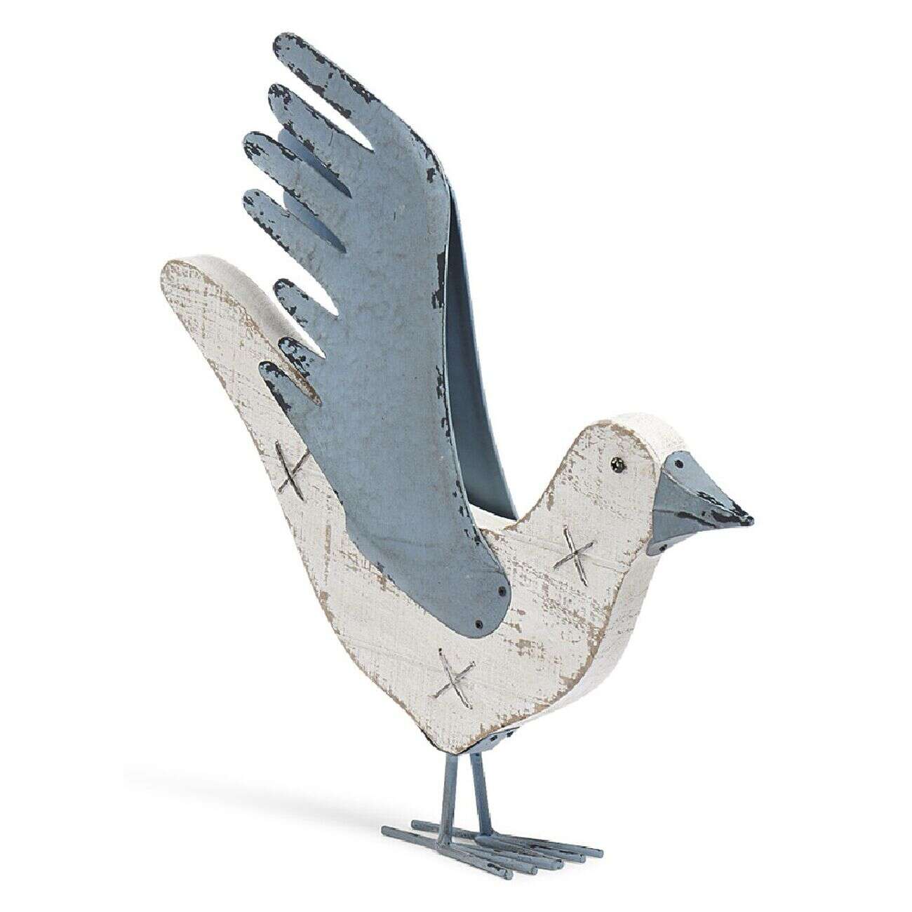 Oiseau décoration en bois et métal