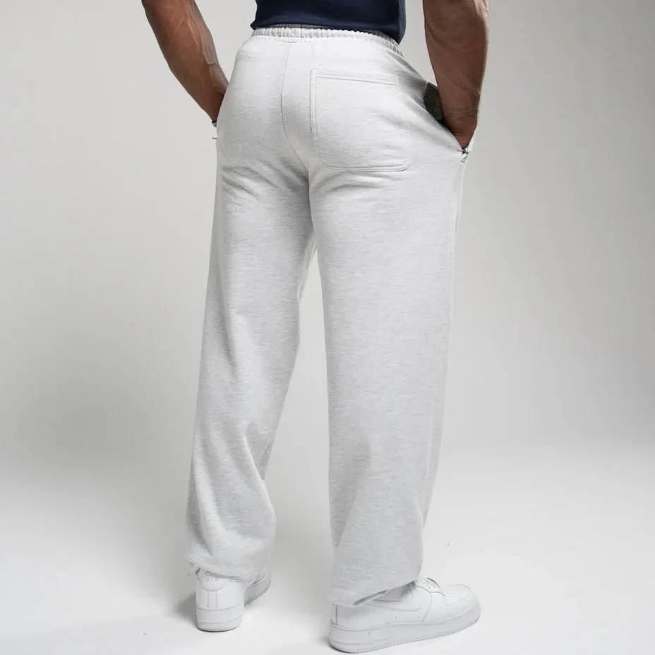 EVOLVE LIGHT GREY MARL OVERSIZED CUFFED SWEATPANTS