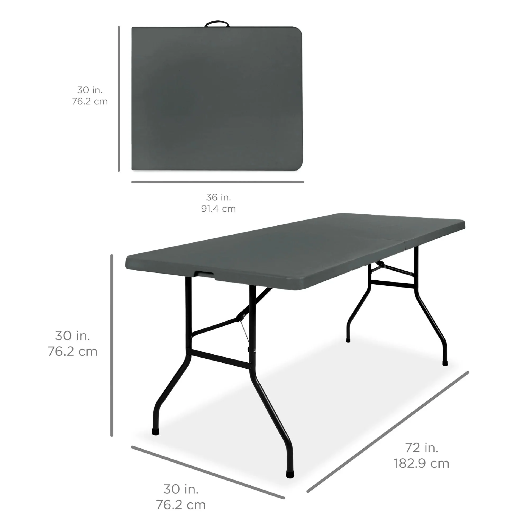 Best Choice Products 6ft Plastic Folding Table, Indoor Outdoor Heavy Duty Portable w/ Handle, Lock - White