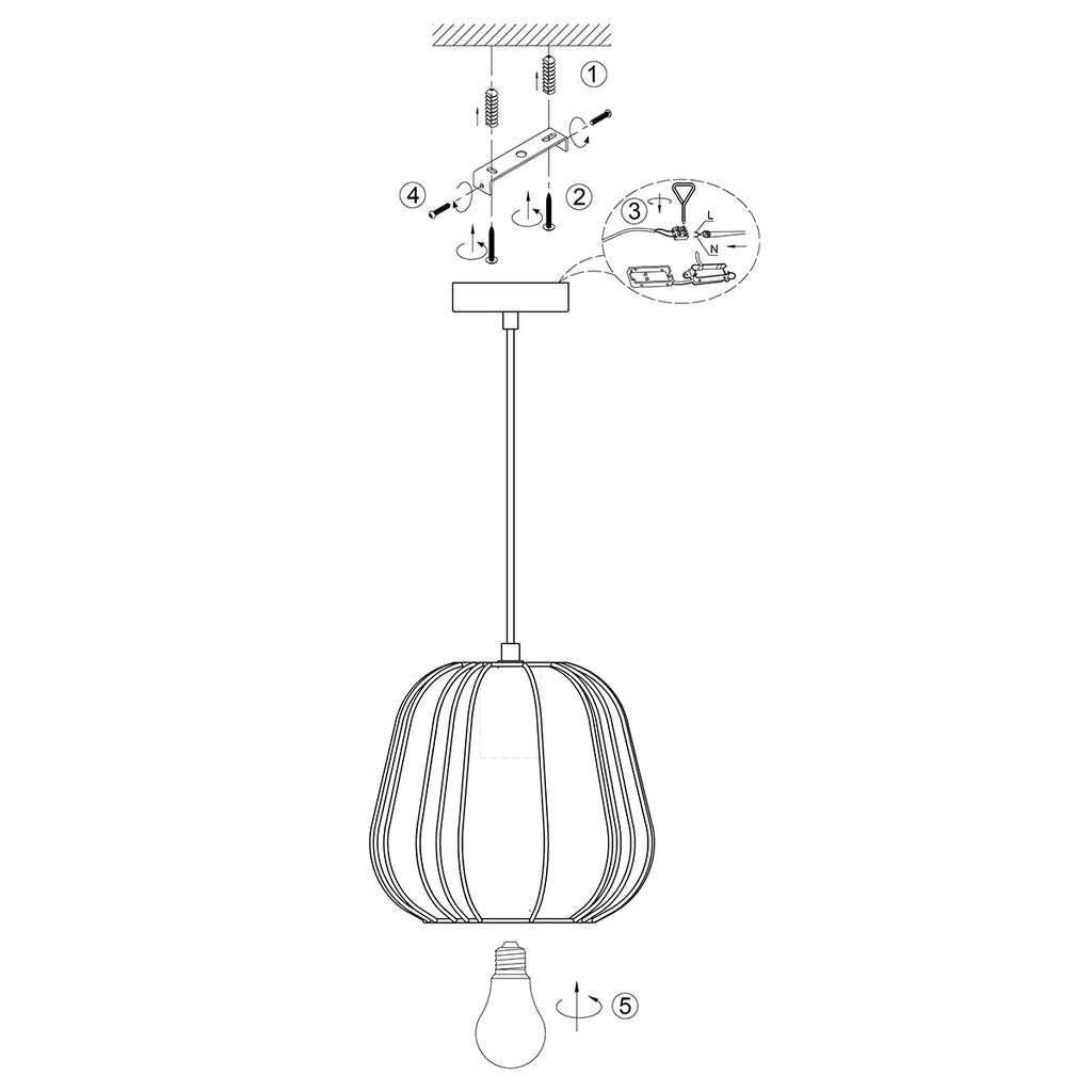 Anne Light & Home Hanglamp Sable Crème Linnen Ø 28cm E27 fitting