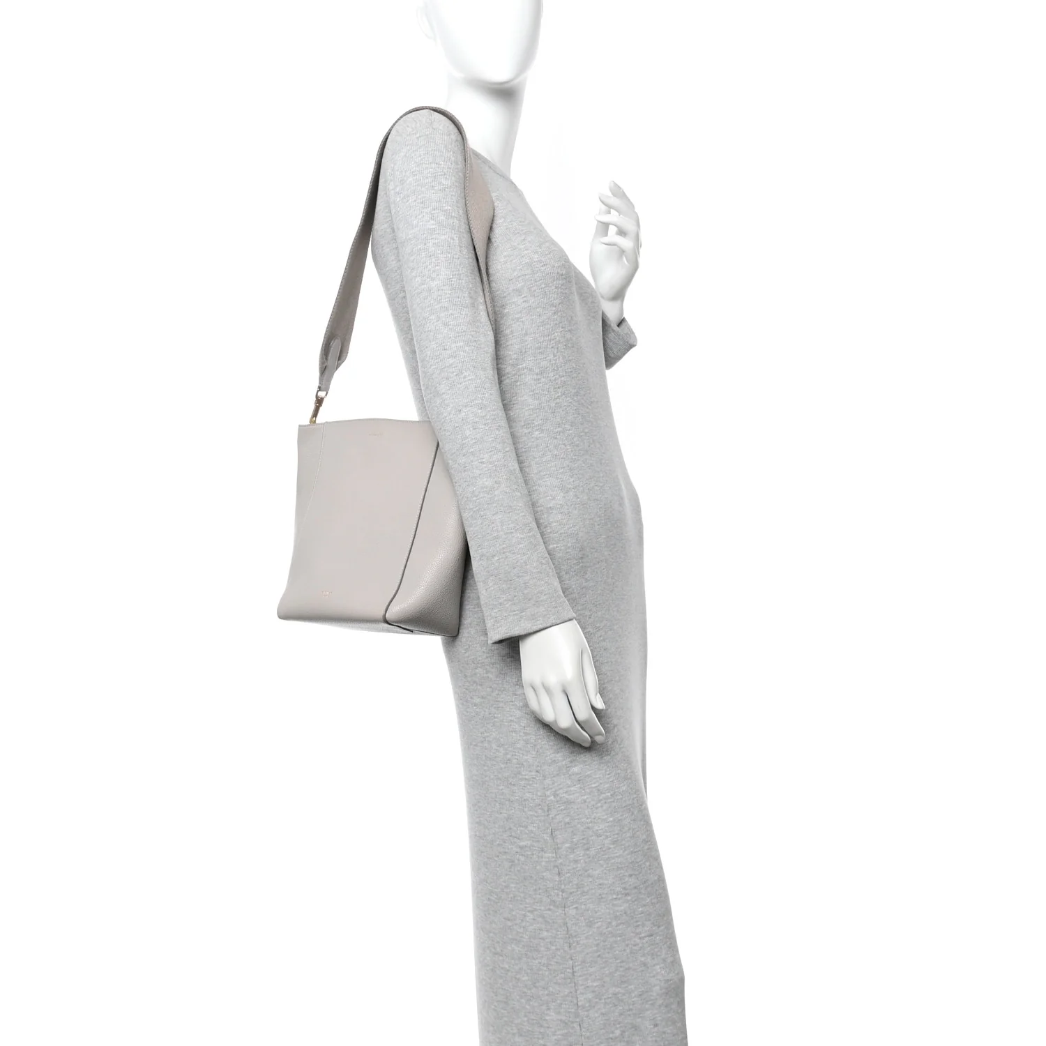 Soft Grained Calfskin Small Sangle Bucket Bag Light Taupe