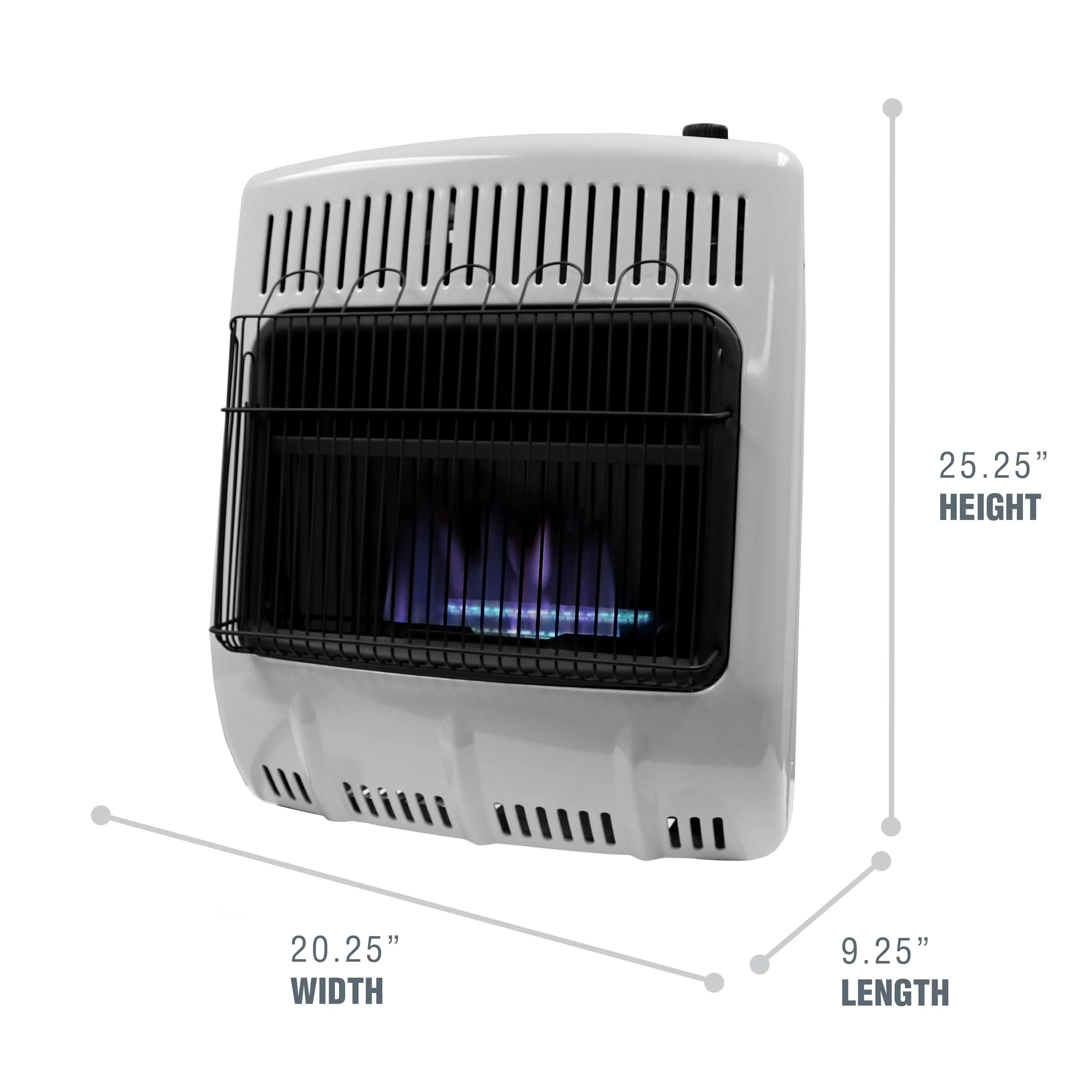 MHVFBF20LPT 20,000 BTU Blue Flame Vent Free Propane Heater For Cold Rooms, Additions, Sun Rooms Cabins Garage White - Image 3