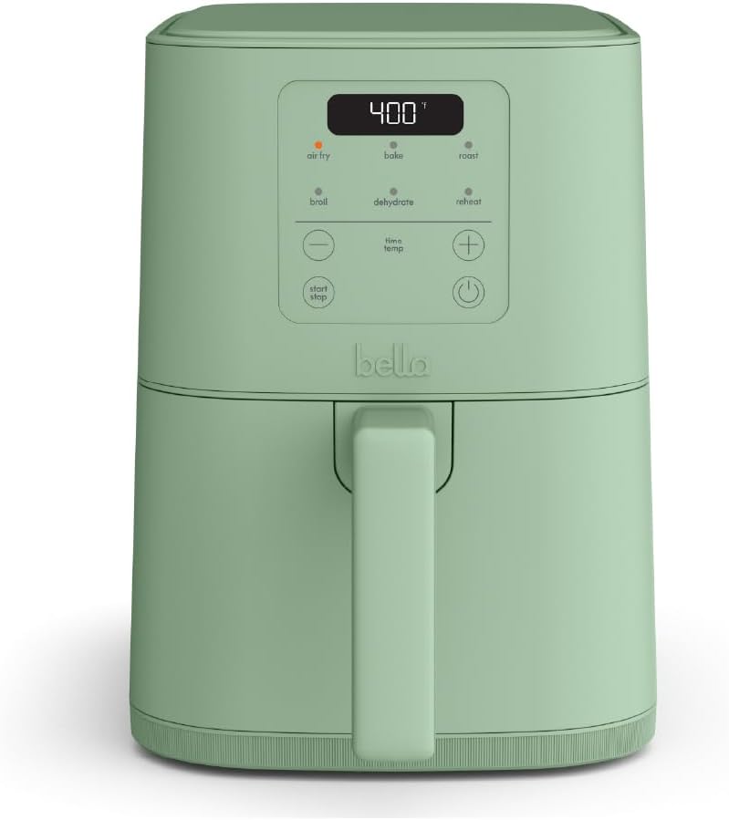 Bella Fits-anywhere™ Slim 4qt Air Fryer, 4qt Non-Toxic Coating, Seaglass
