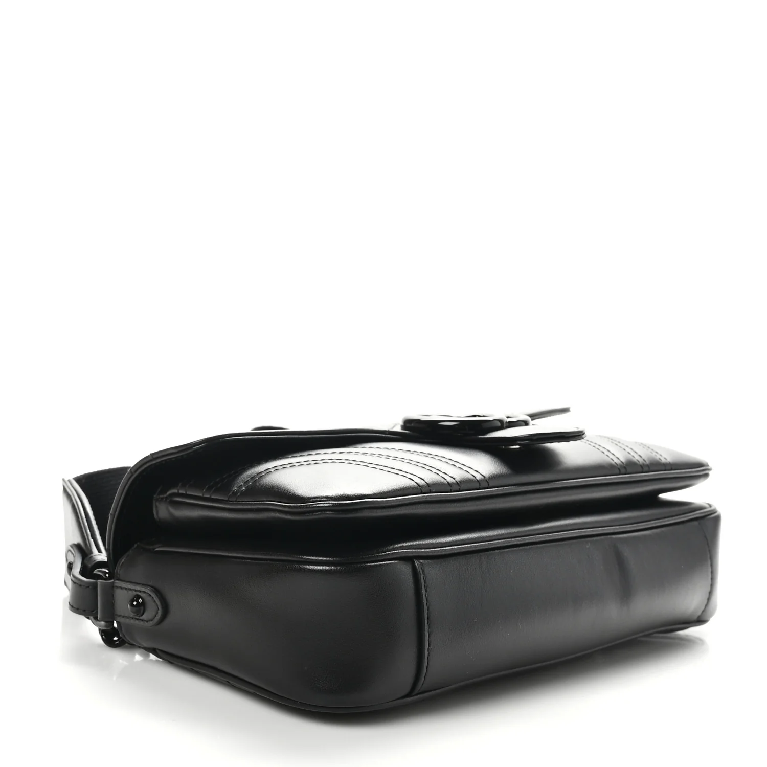 Calfskin Matelasse Monochrome GG Marmont Crossbody Shoulder Bag Black