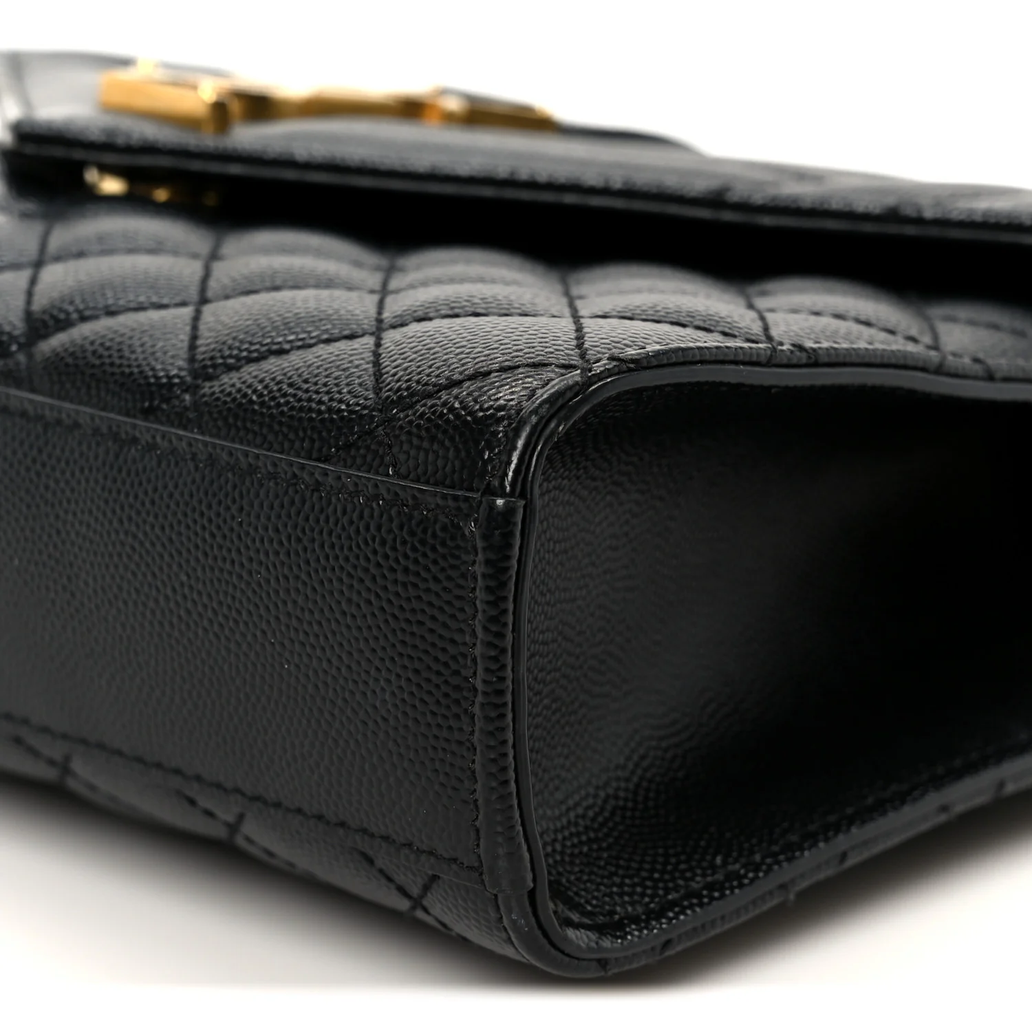 Grain De Poudre Textured Mixed Matelasse Triquilt Medium Monogram Satchel Black