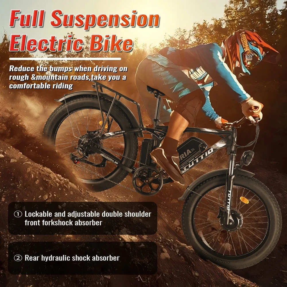 Adria26 5000W Electric Mountain Bike for Adults, 26" Fat Tire E-Bike for Men, 7 Speed, Max 46Mph - Image 2