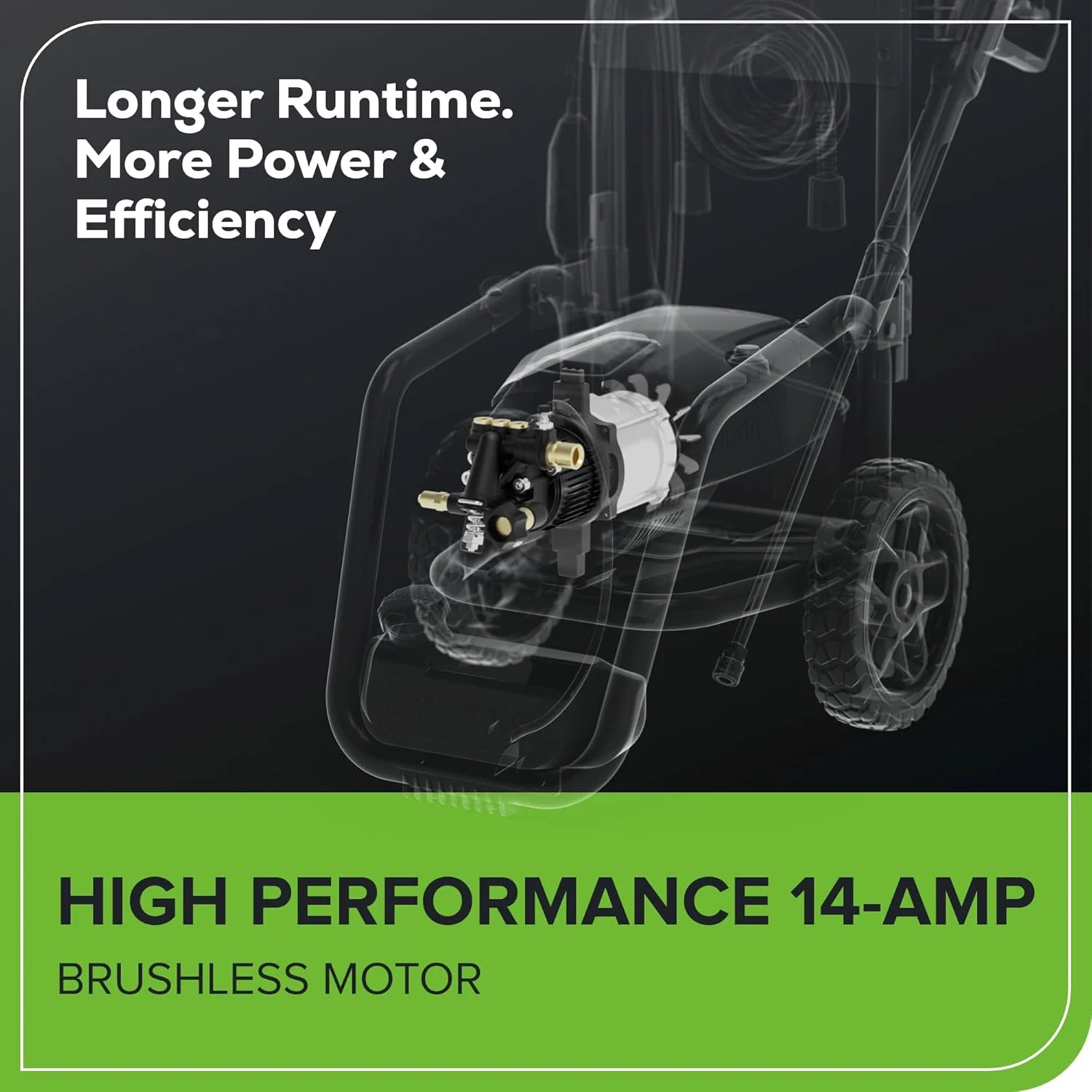 Brushless 3000 PSI 2.0 GPM Max/ 1.1 GPM Electric Pressure Washer - Image 10