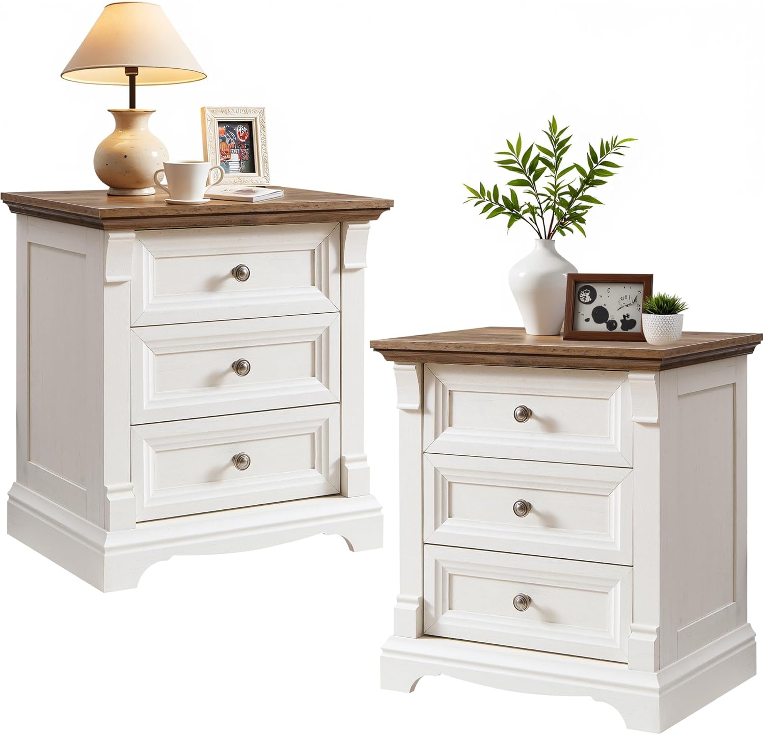 T4TREAM Farmhouse Nightstand Set of 2, 23.6
