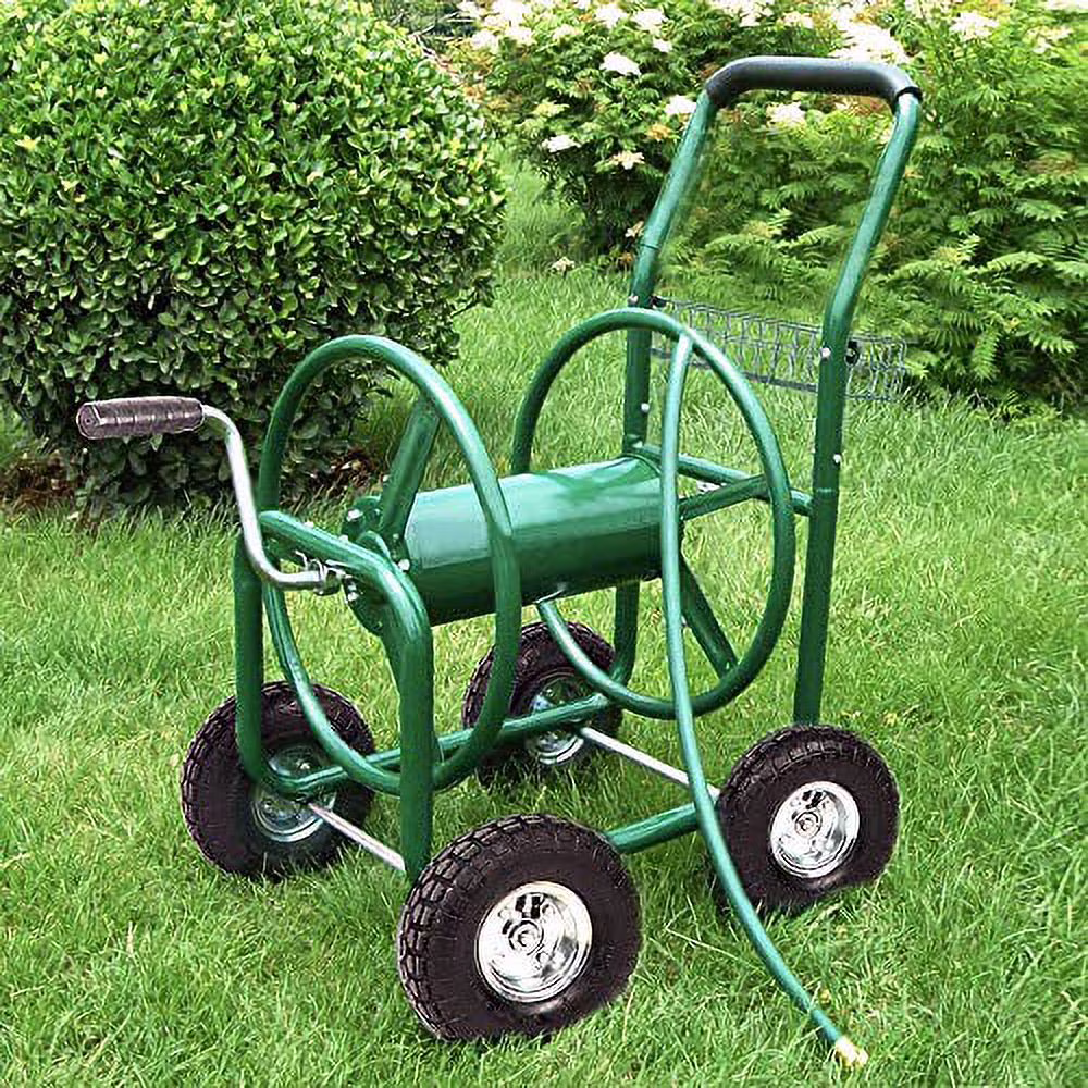 FDW Heavy-Duty Garden Hose Reel Cart w/ Basket