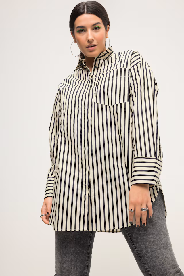 Striped Button-Down Blouse