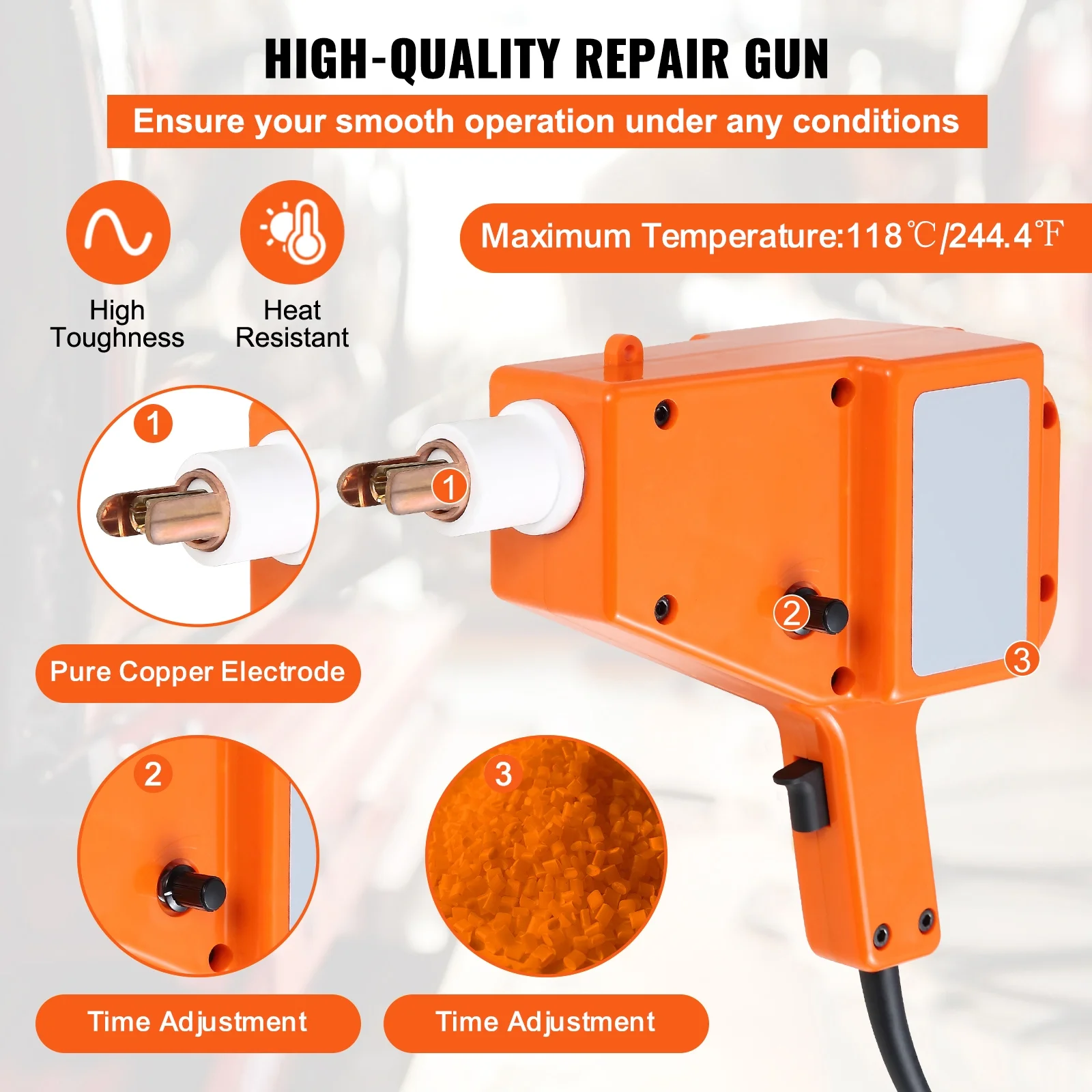Stud Welding Set, 5500 Dent Fixing Kit, 800VA Spot Welding Tool, 110V Stud Welding Equipment, Stud Gun for Pulling Dents with Full Accessory Set, Auto Body Restoration - Image 9