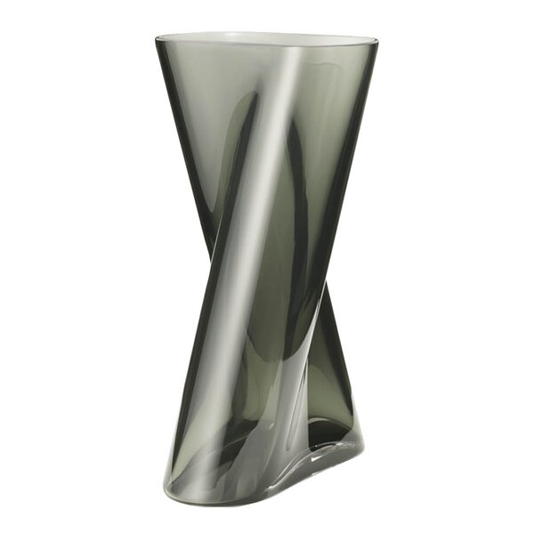 Lituus vase stor 32 cm røkfarget glass