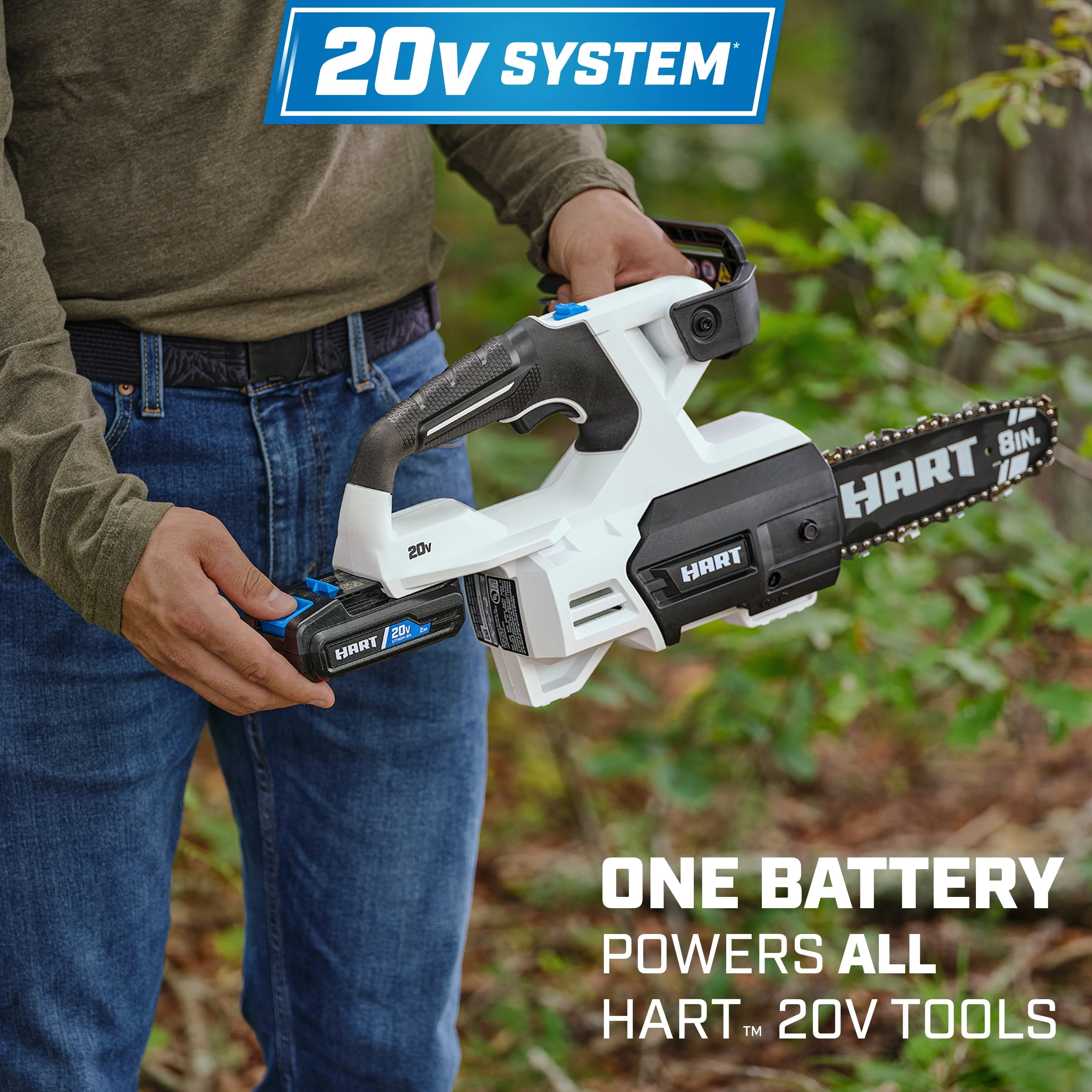 20-Volt 8-inch Battery-Powered Pruning Chainsaw Kit, (1) 2.0Ah Lithium-Ion Battery(Battery Included) - Image 6