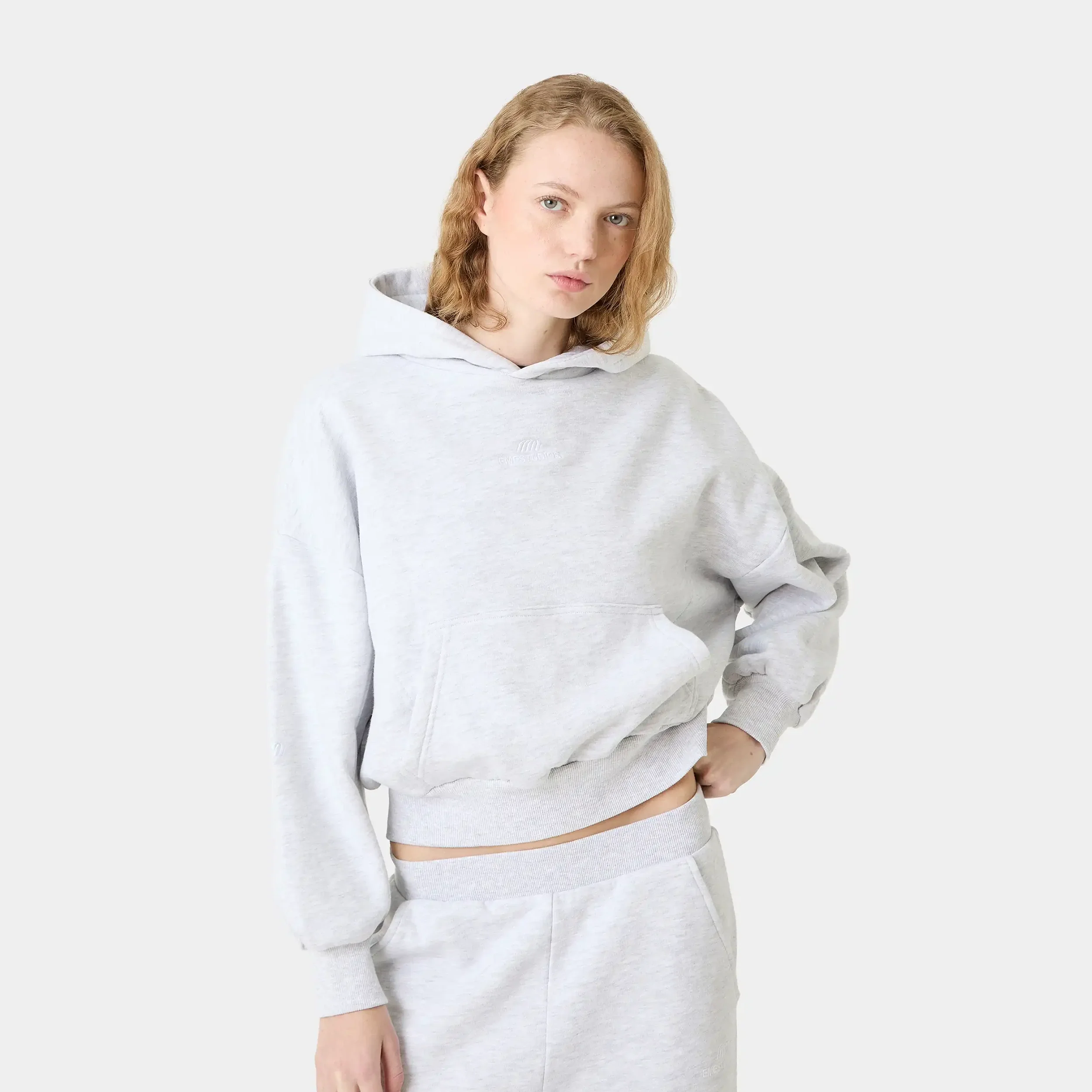Cinam Heather Grey Oversized Hoodie