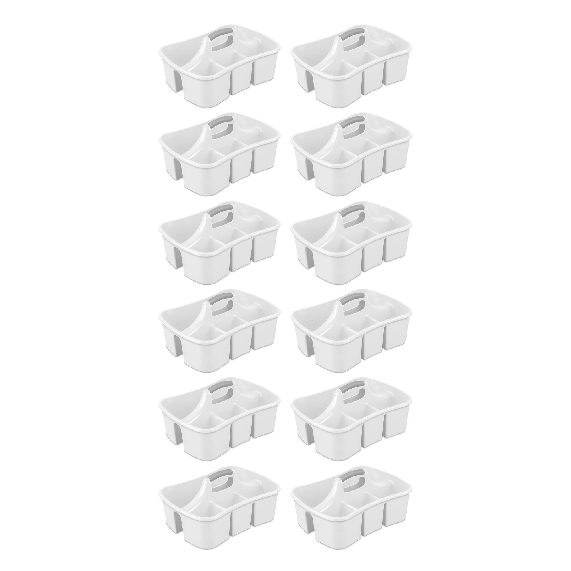 Sterilite Divided Storage Ultra Caddy with 4 Compartments and Handles (12 Pack)