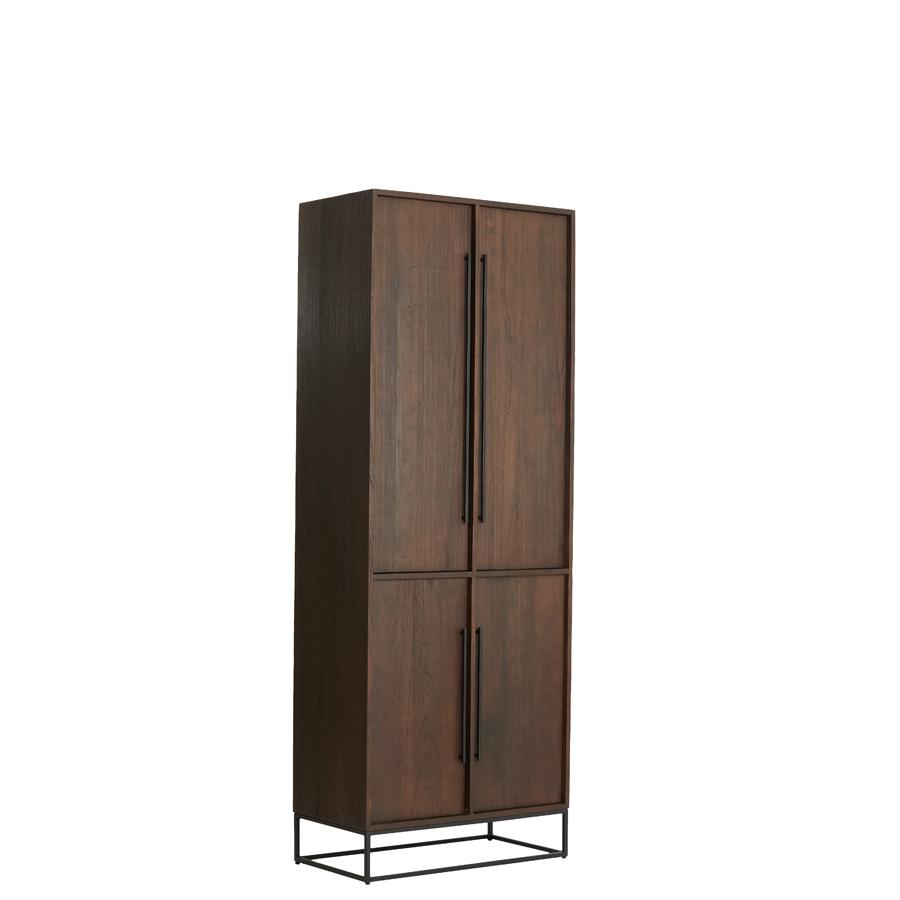 Light & Living - Lilian wandkast 75x40x200 cm - donkerbruin
