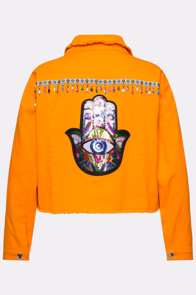 Twill Long Sleeve Embroidered Back Jacket