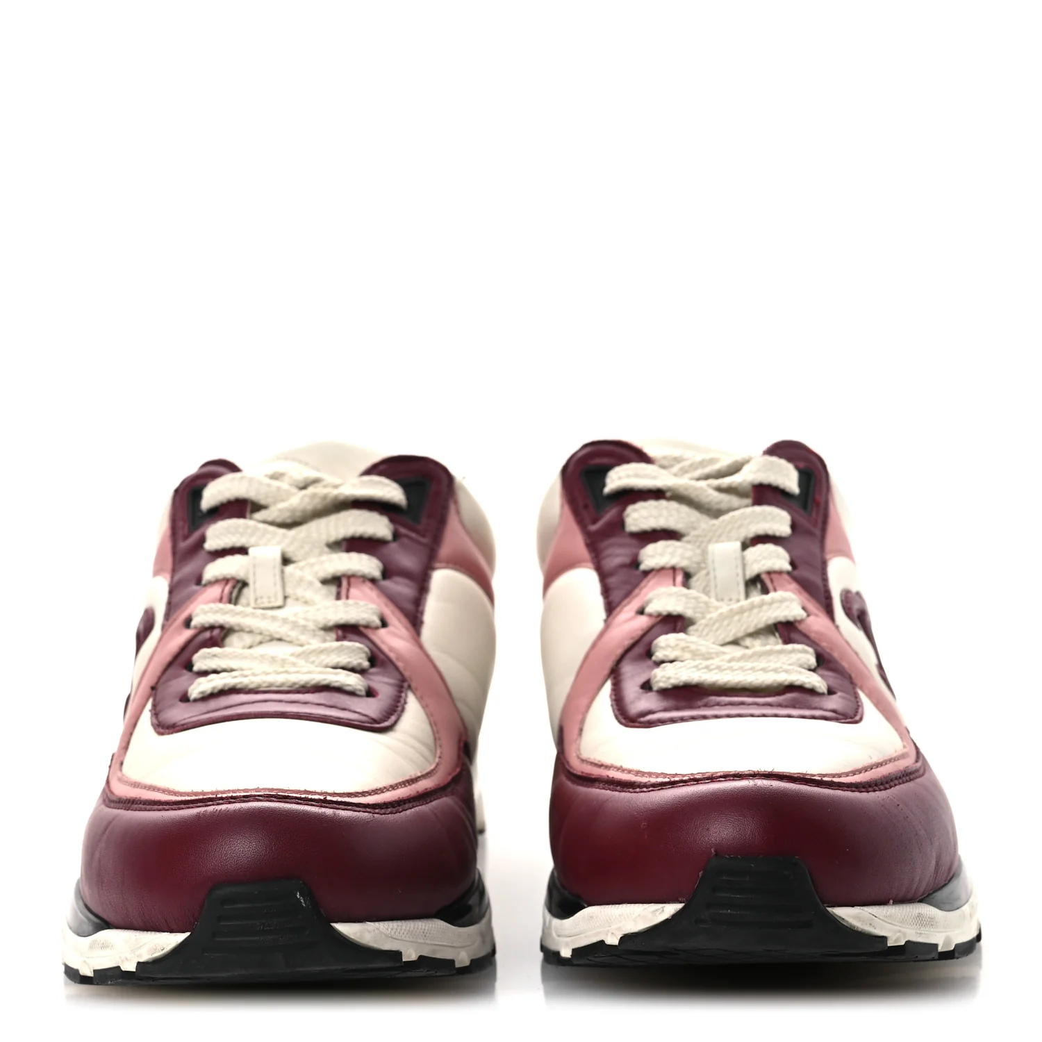 Calfskin CC Sneakers 38.5 Light Burgundy White Pink