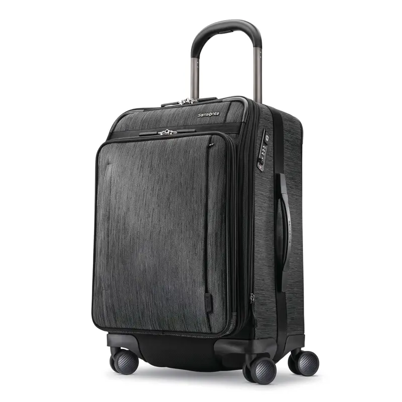 Black/Silver SXK Carry-On Expandable Spinner Softside Luggage | 5216-FQVEW - SAMSONITE OUTLET