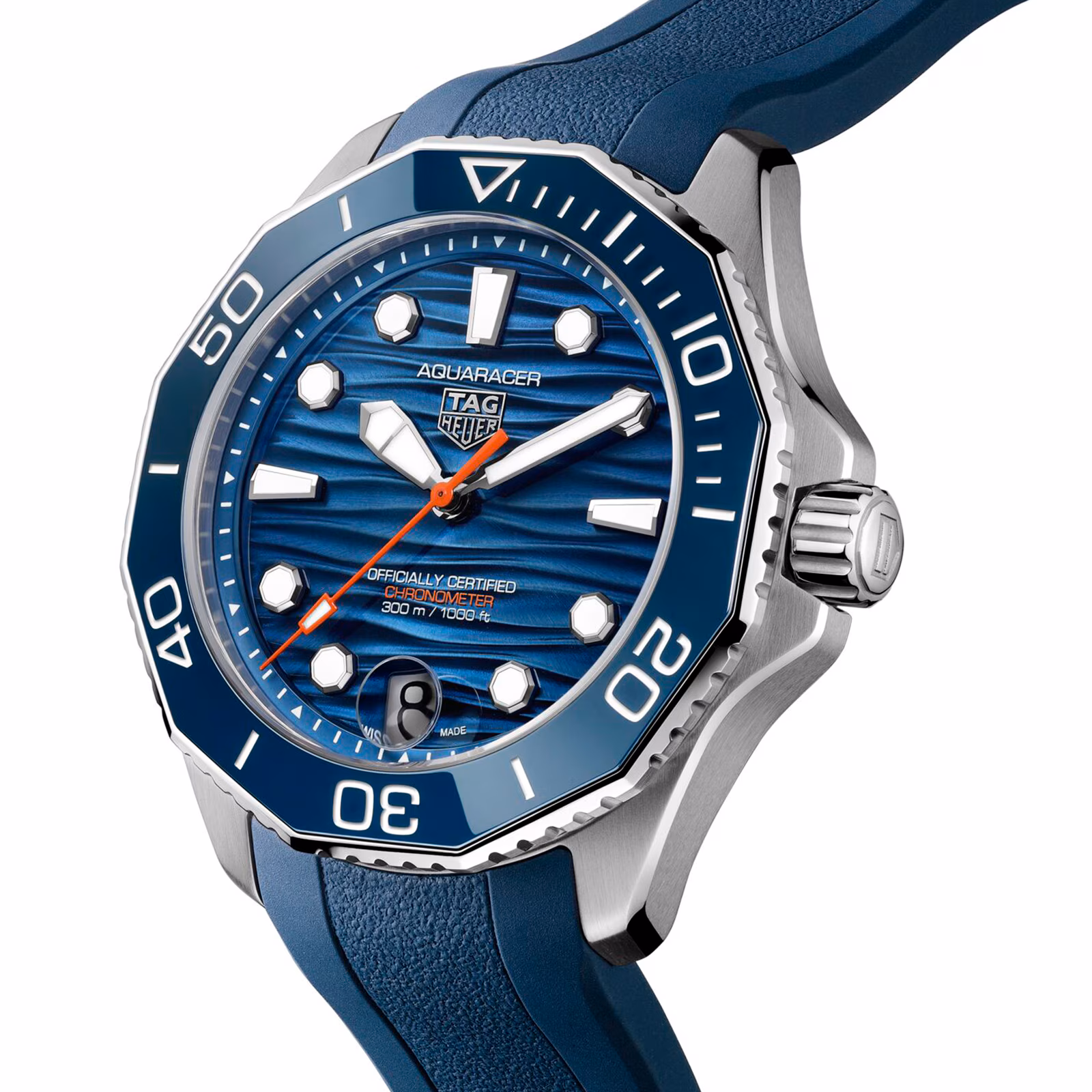 【Super Clone】TAG Heuer Aquaracer Professional 300 Date 42mm Mens Watch Blue Rubber WBP5111.FT6259