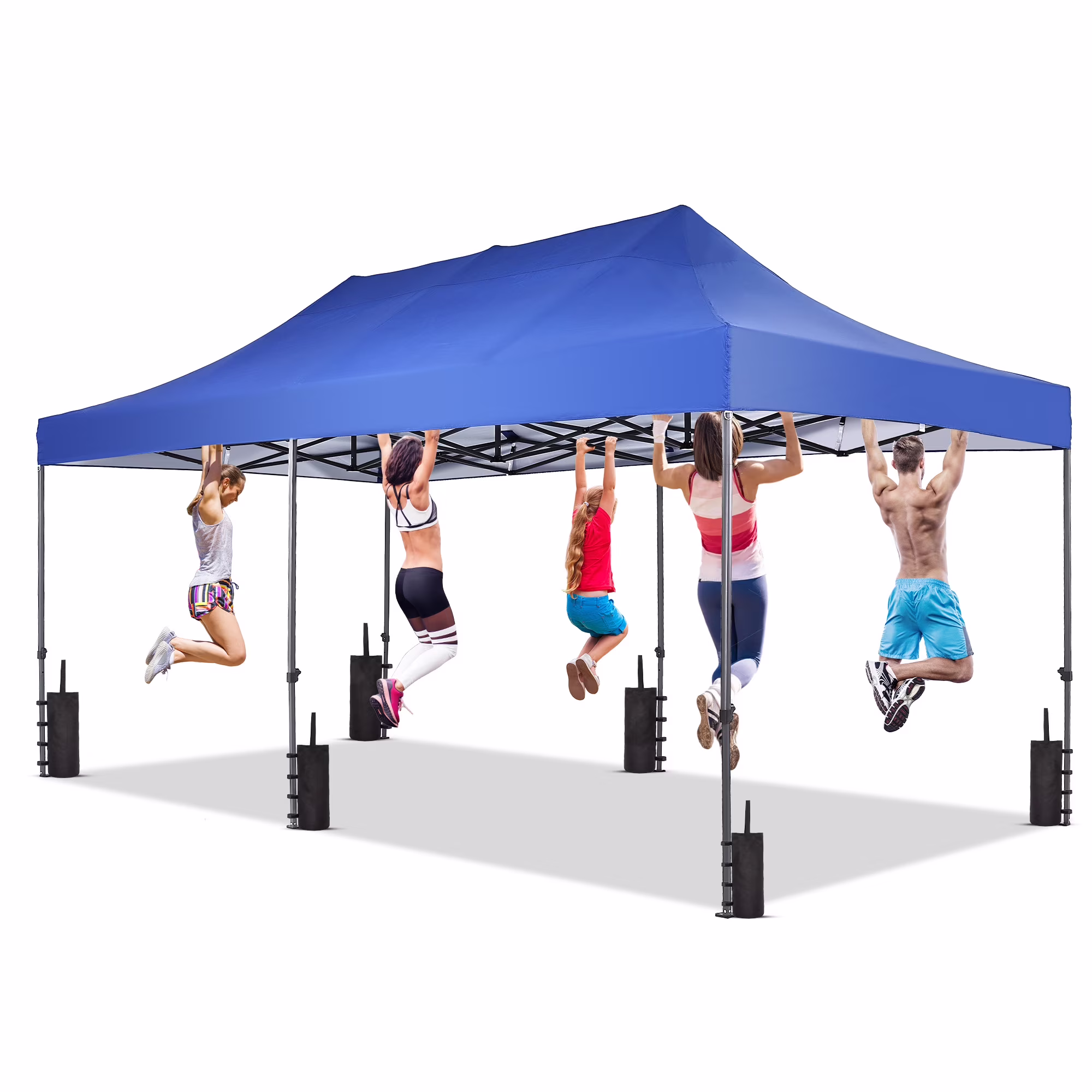 10x20 Heavy Duty Pop up Canopy Tent with Weighted Sandbags,Outdoor Shade Instant Folding Event Gazebo with Wheeled Bags,White(White/Sandbags) - Image 9